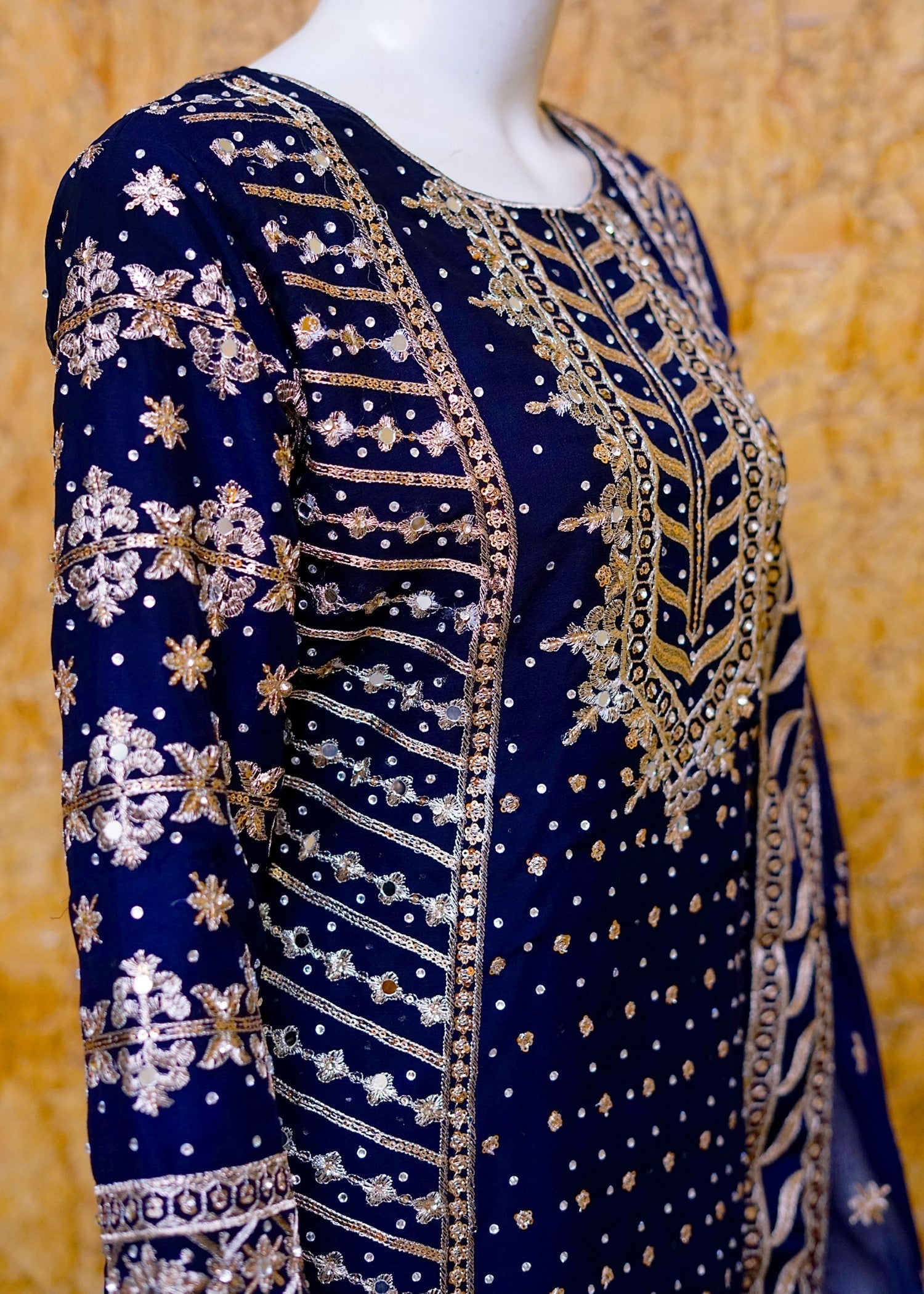 SAIRA SULTANA Aamna Navy Blue Women 3pcs