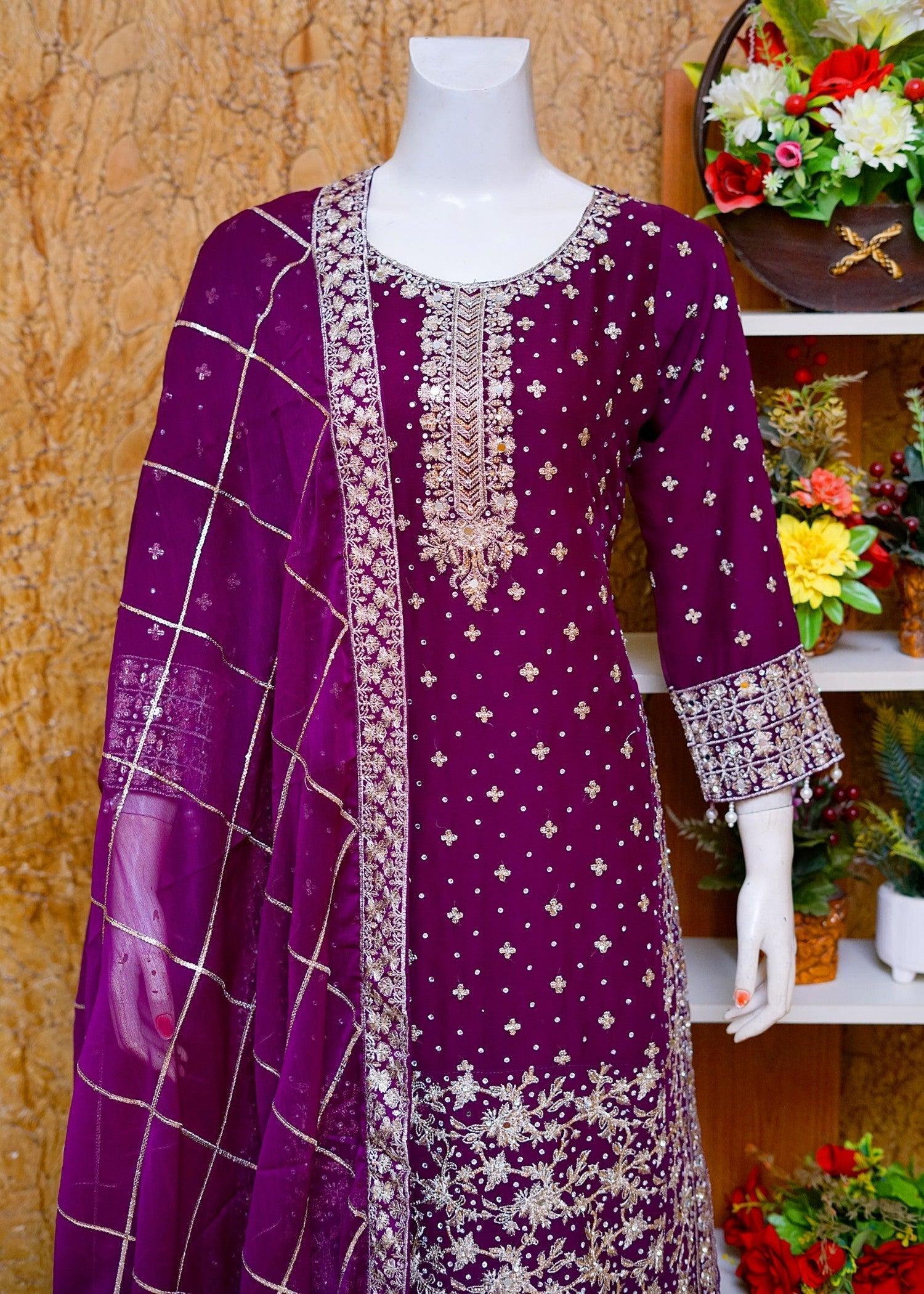 SAIRA SULTANA Mahrosh Plum Women 3pcs