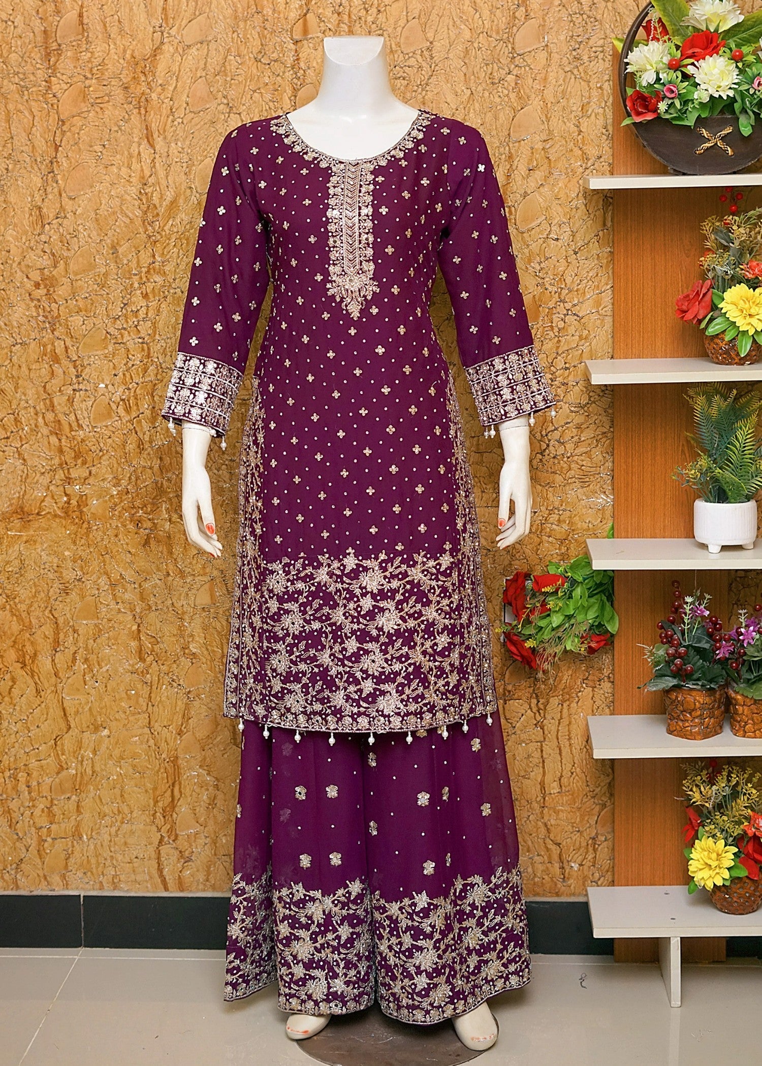 SAIRA SULTANA Mahrosh Plum Women 3pcs
