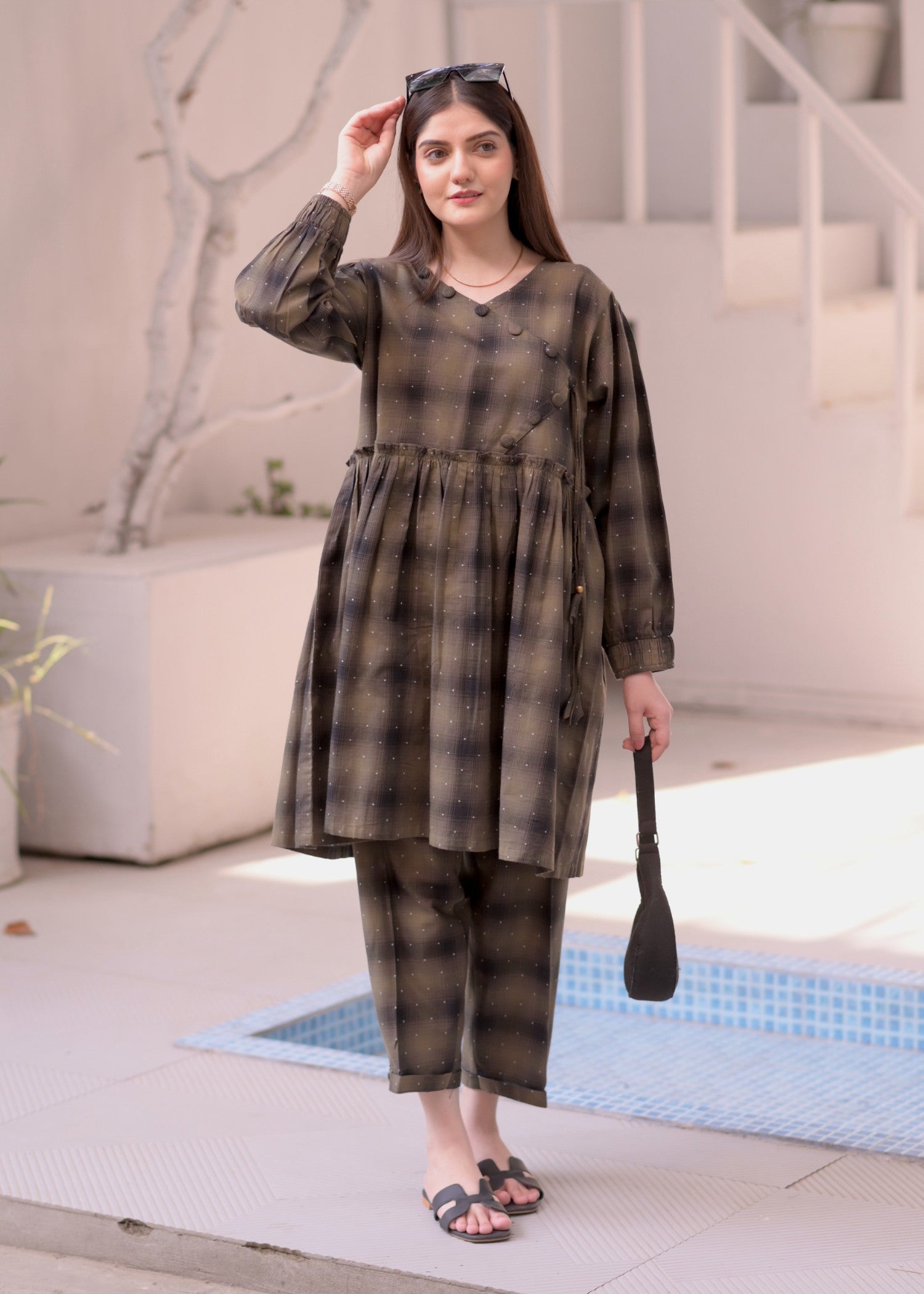 Elara Official Checkered EL359G Women 2pcs