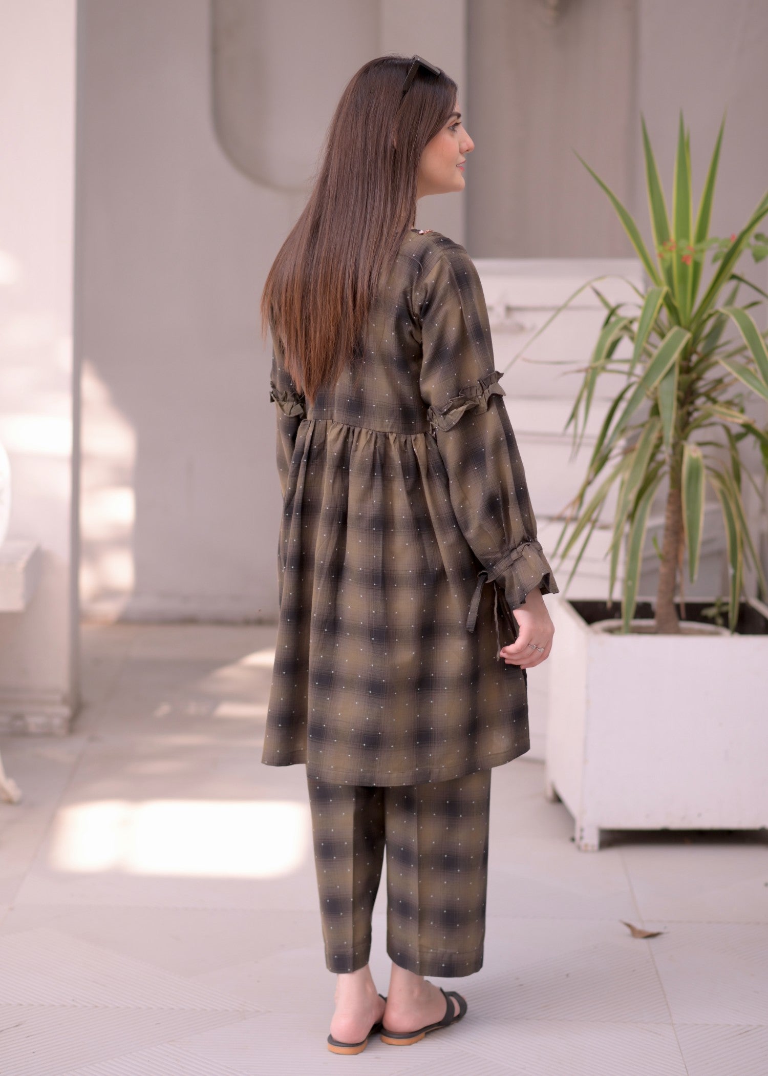 Elara Official Checkered Plating EL360G Women 2pcs