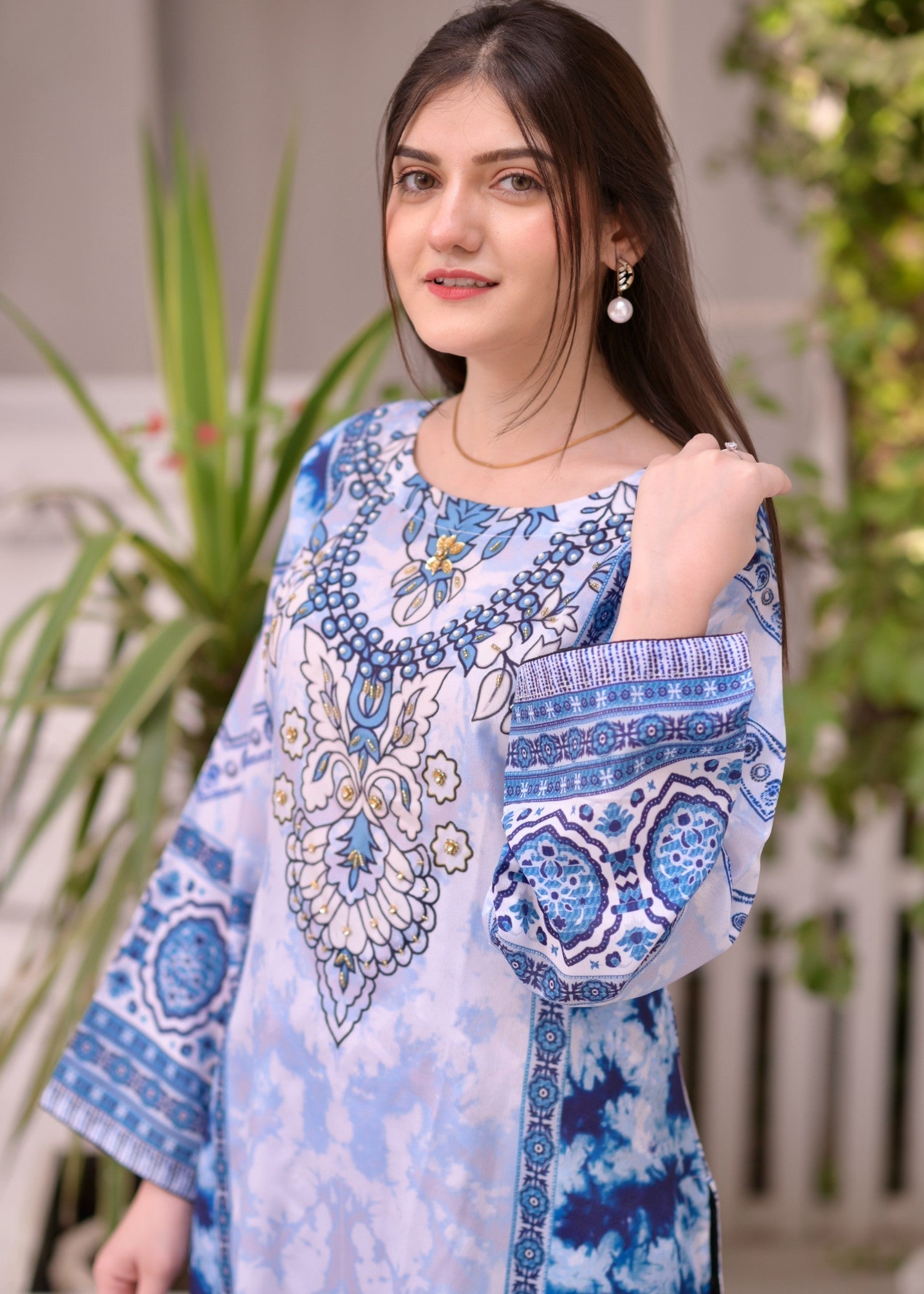 Elara Official Printed EL362G Women 2pcs