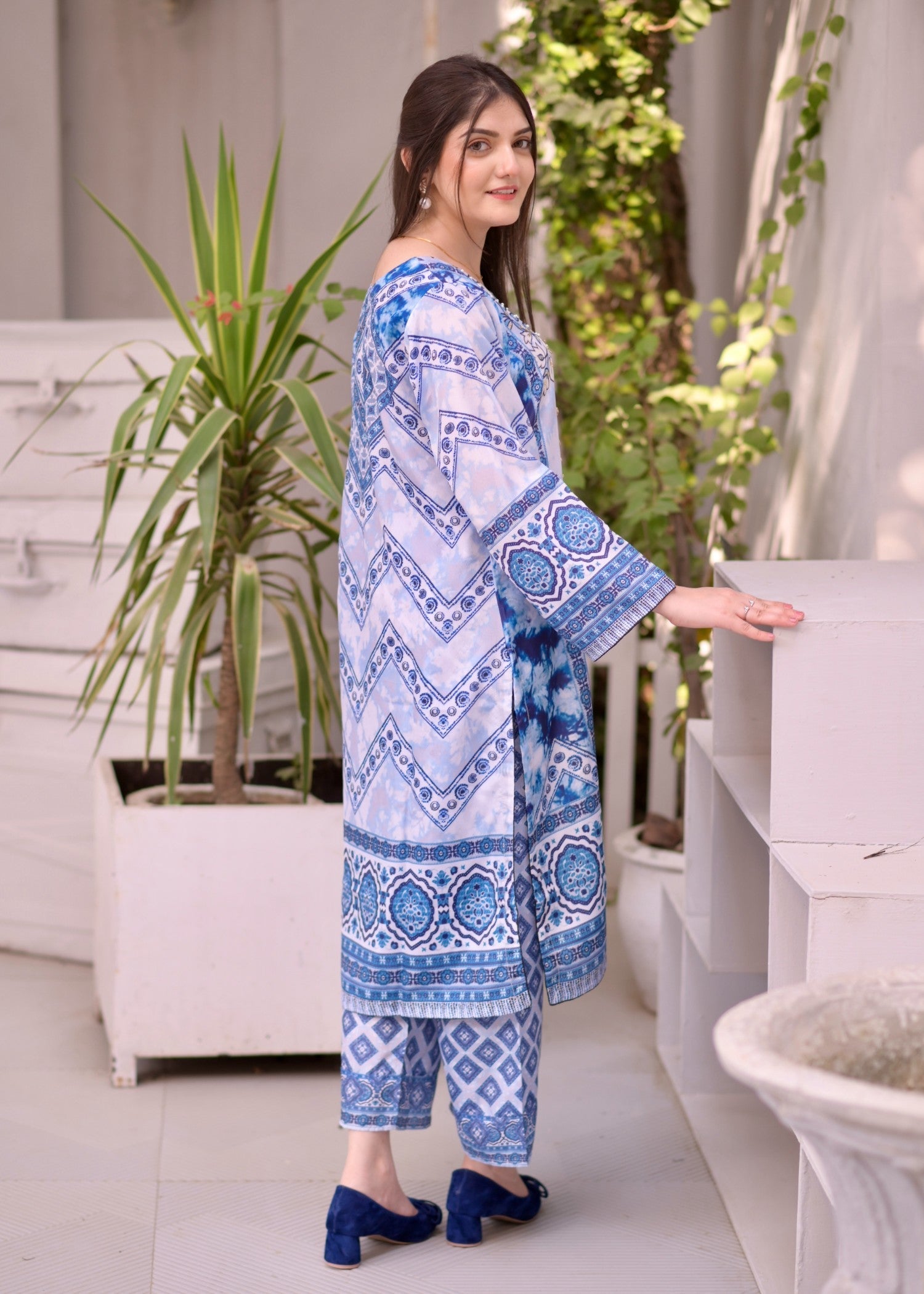 Elara Official Printed EL362G Women 2pcs