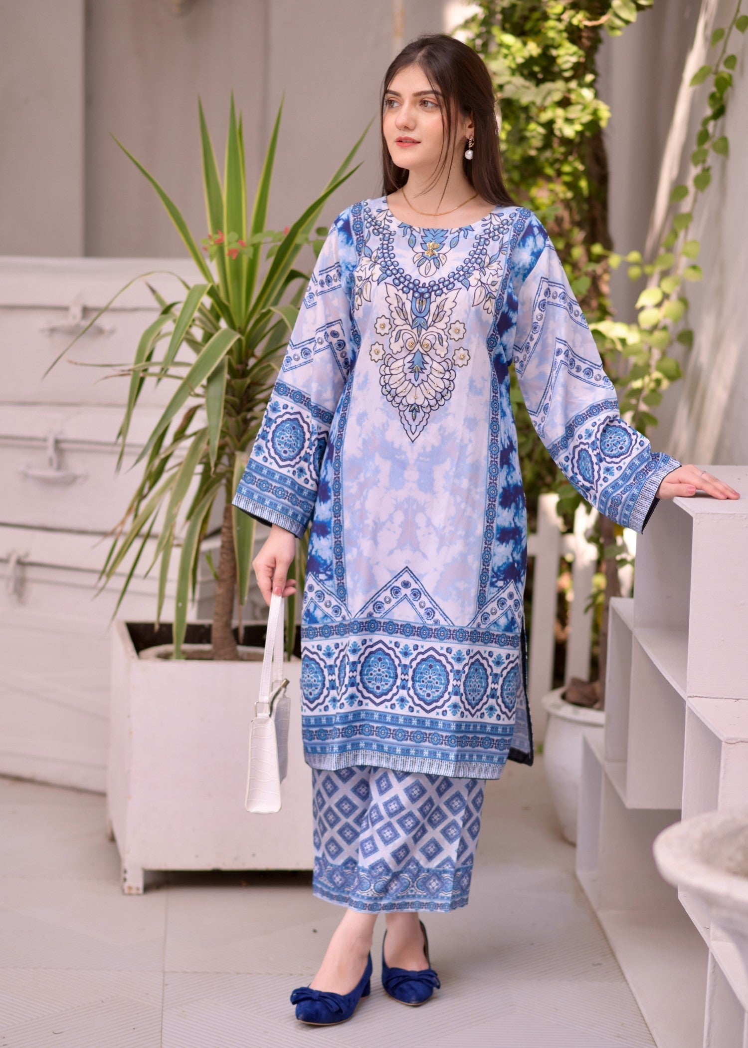 Elara Official Printed EL362G Women 2pcs