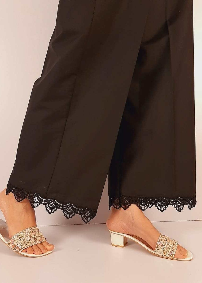 Zardi Bottom Lace cotton Palazo Black ZT303 Women 1pcs
