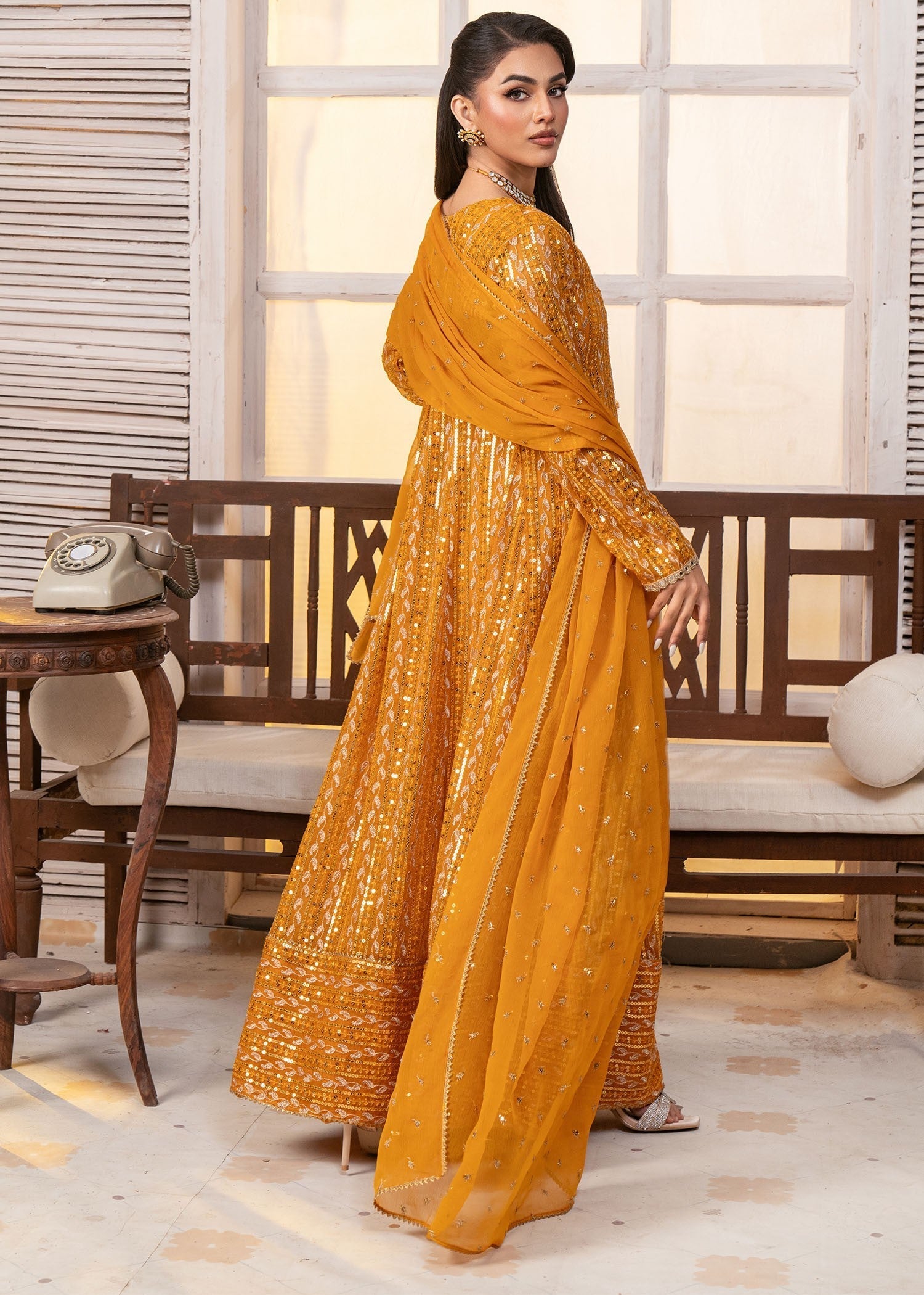 Ayesha Closet Resham Mustard Women 3pcs