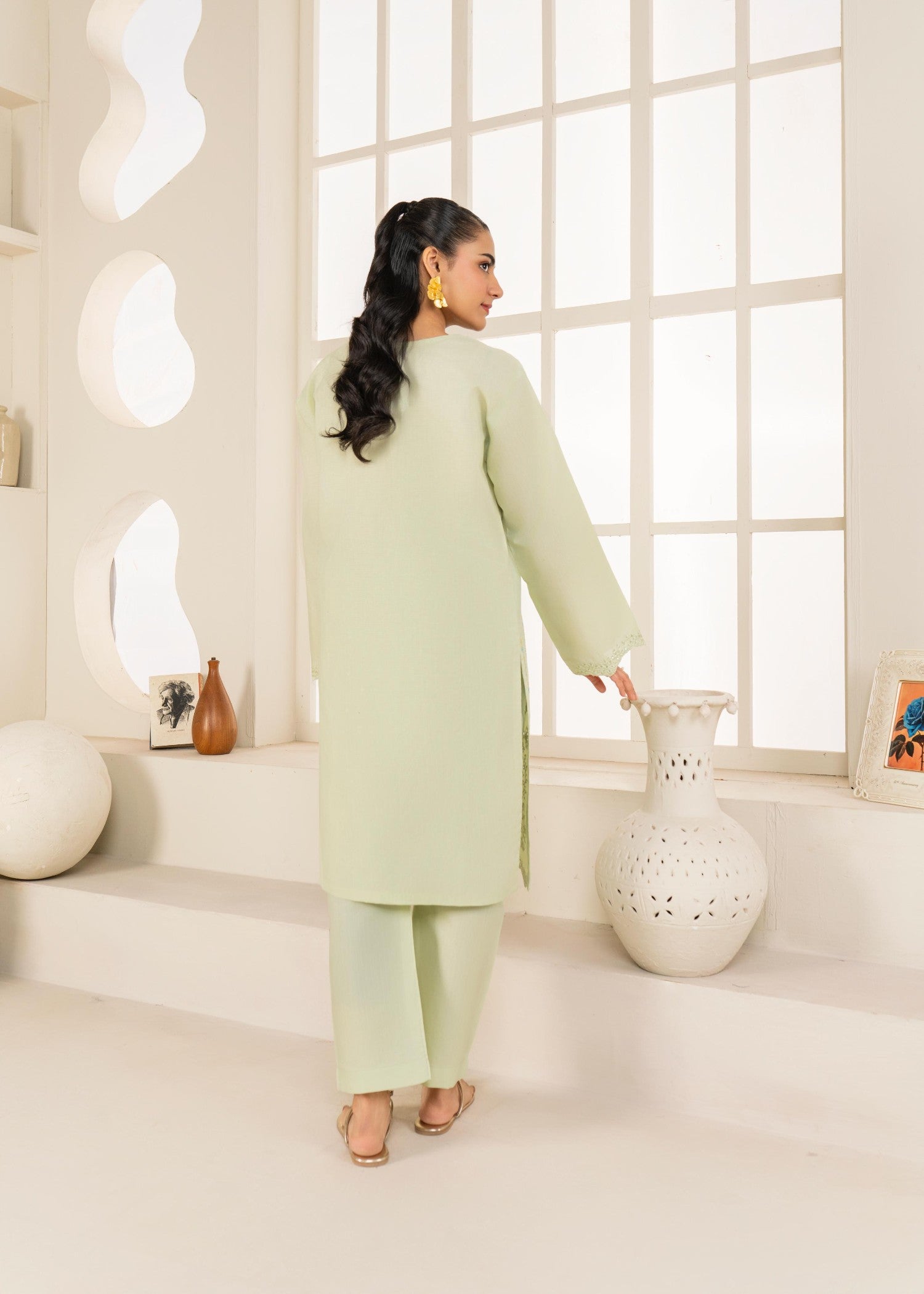 Stylish Collection NAAZ LIGHT GREEN Women 2pcs