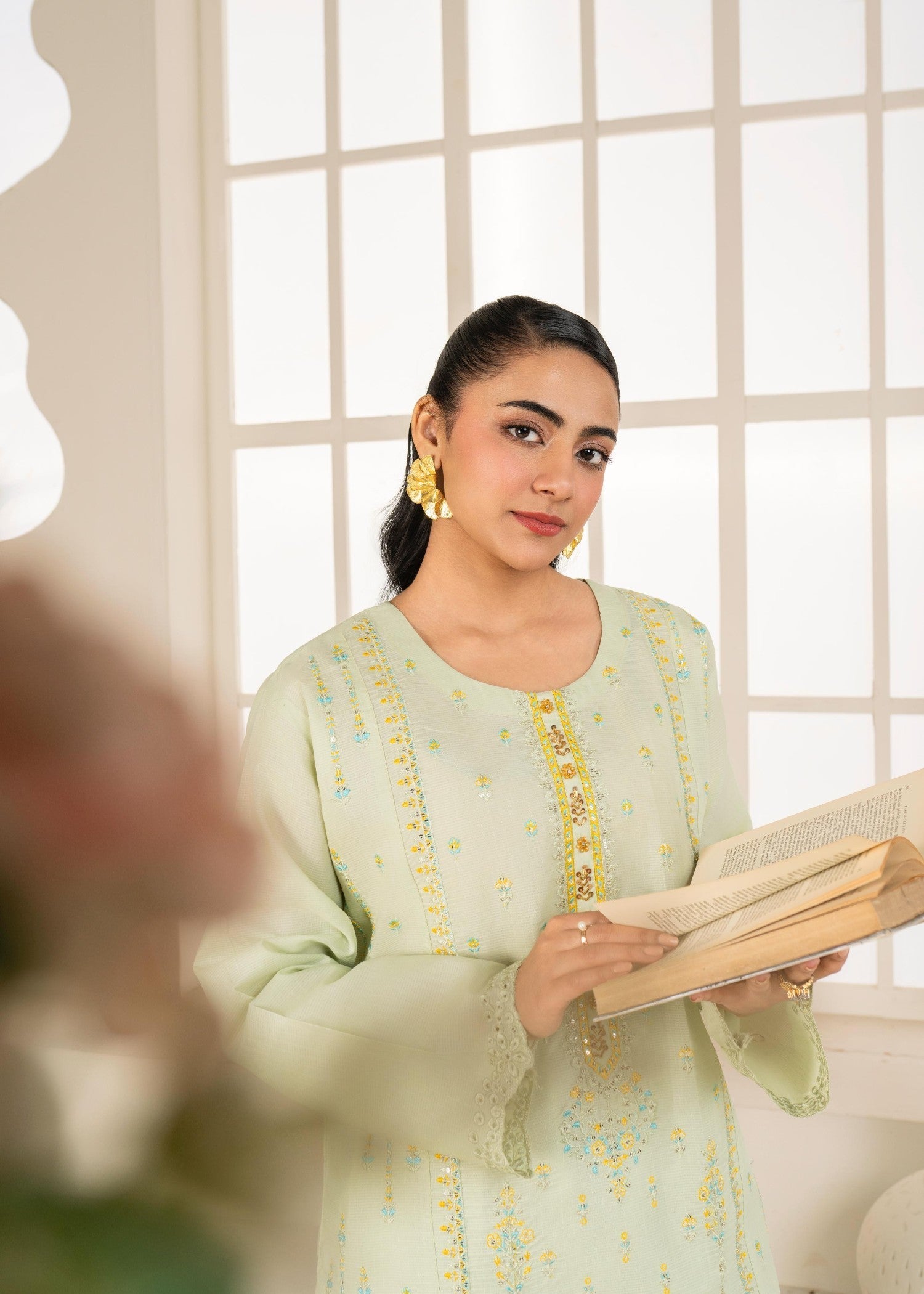 Stylish Collection NAAZ LIGHT GREEN Women 2pcs