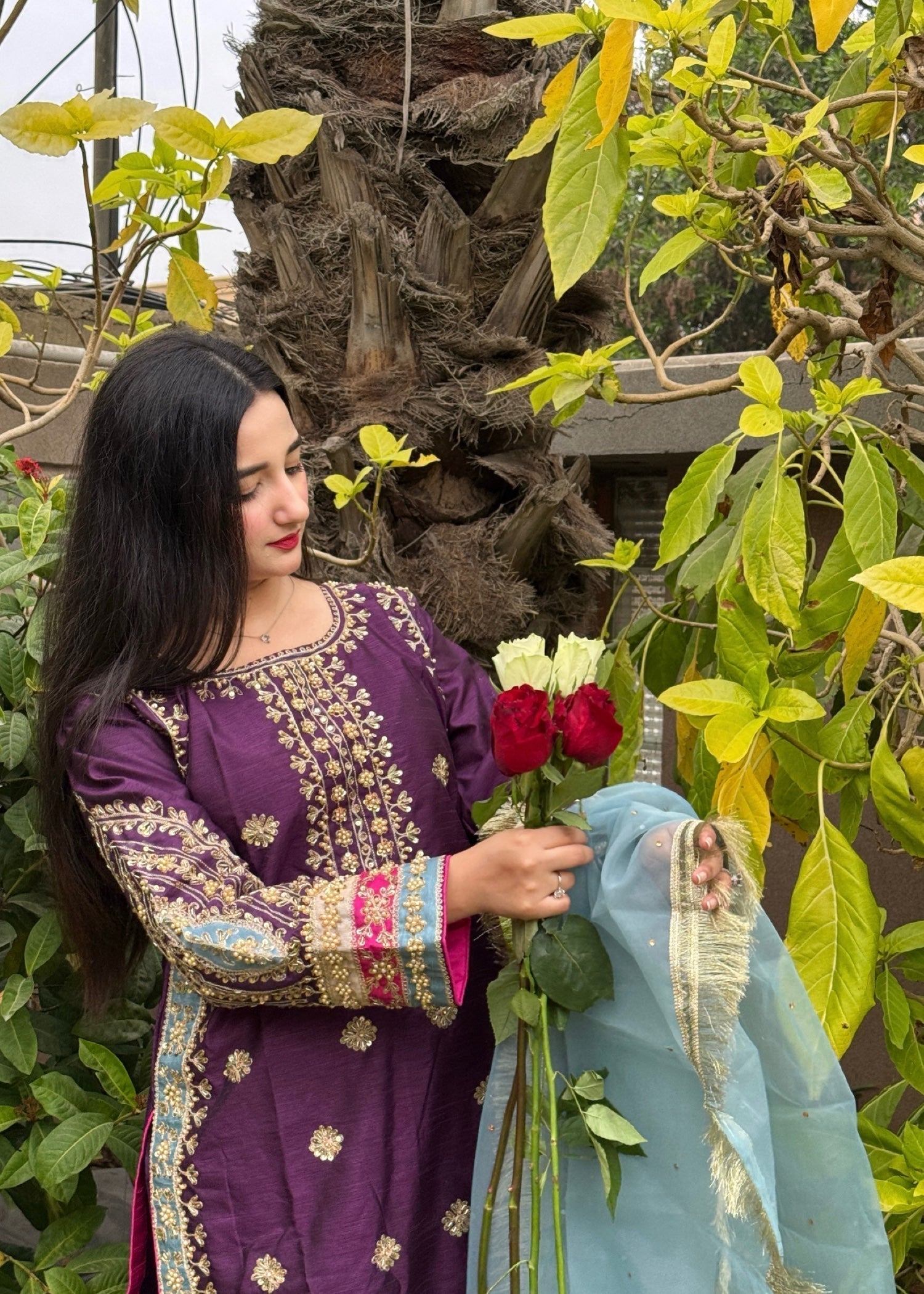 Suits By Sadia Silk imaan purple Women 3pcs