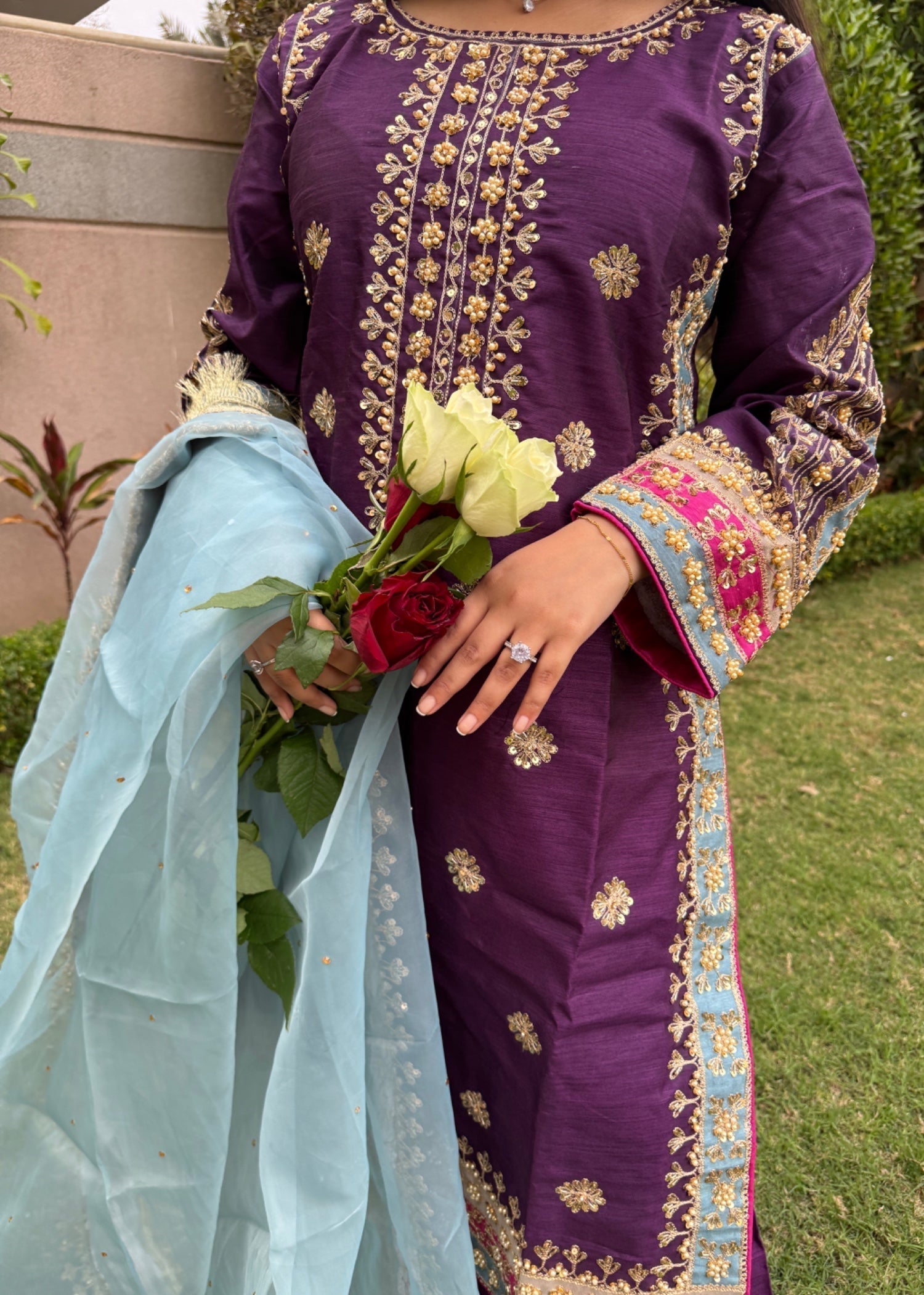 Suits By Sadia Silk imaan purple Women 3pcs