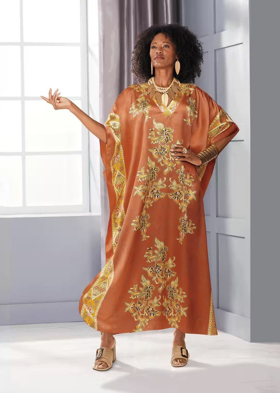 Soukpk Coral Kaftan Women 1pcs