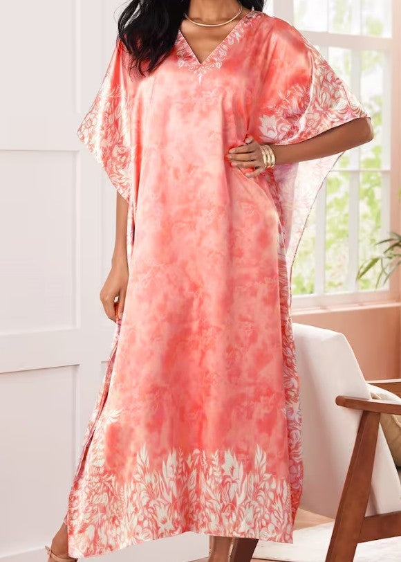 Soukpk Pink Kaftan Women 1pcs