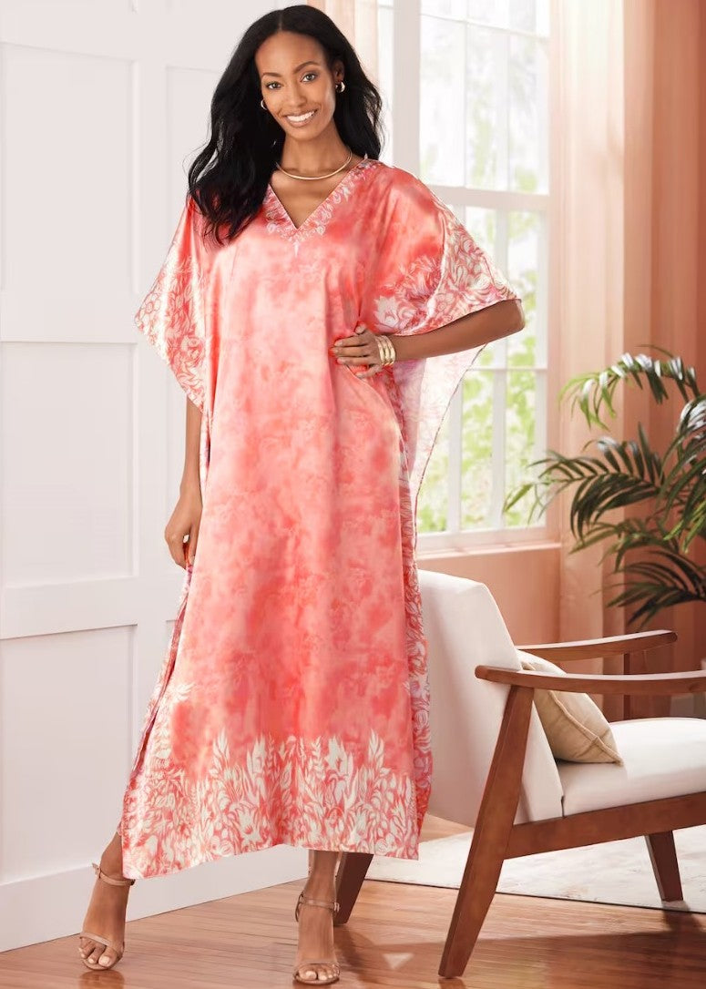 Soukpk Pink Kaftan Women 1pcs