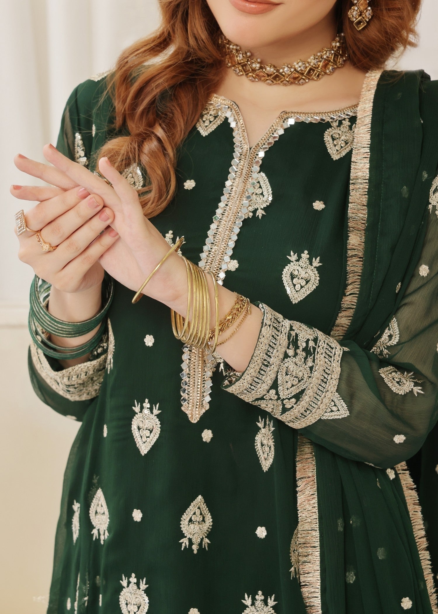 Abaan Zohan Raunak Green Women 3pcs