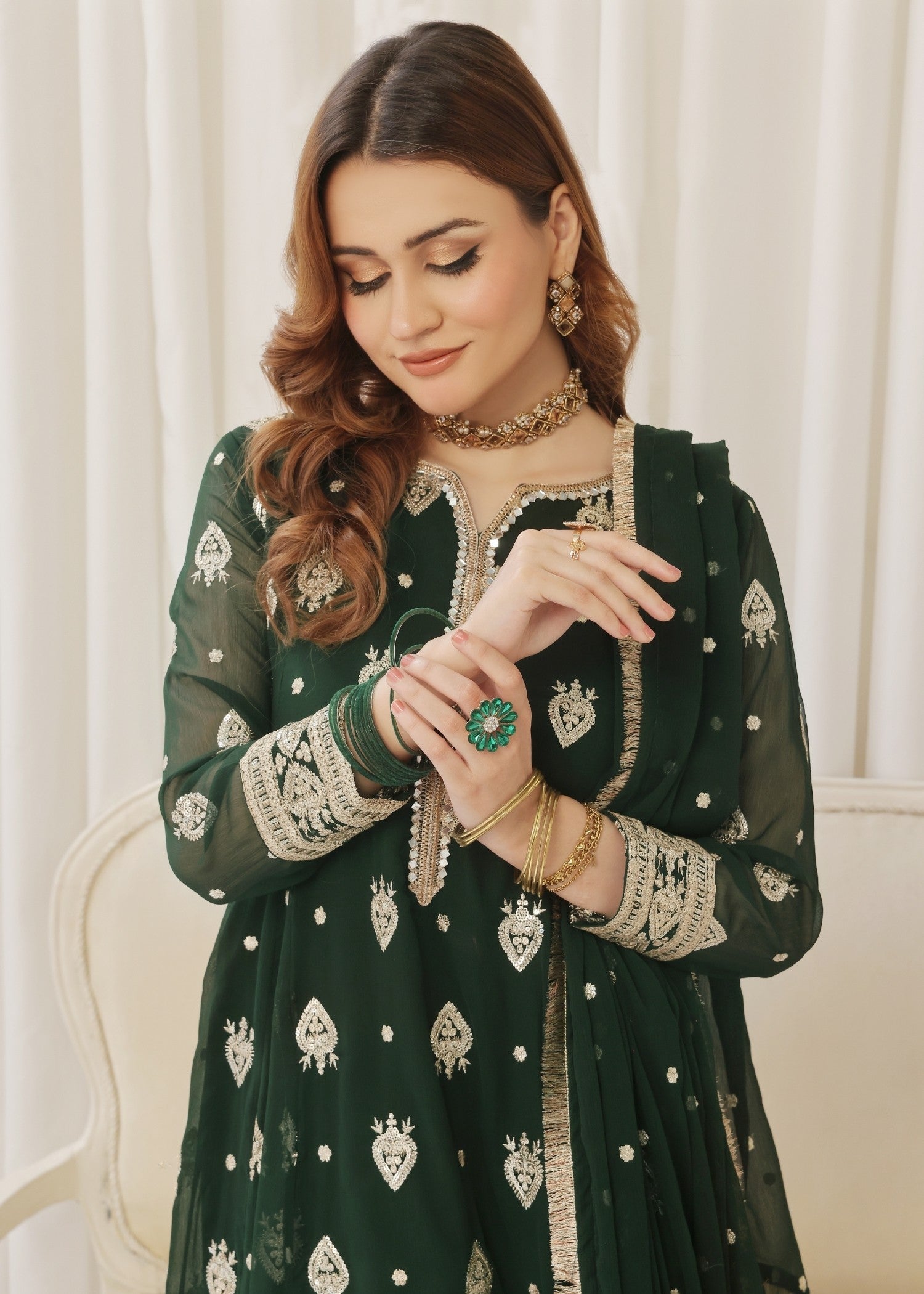 Abaan Zohan Raunak Green Women 3pcs