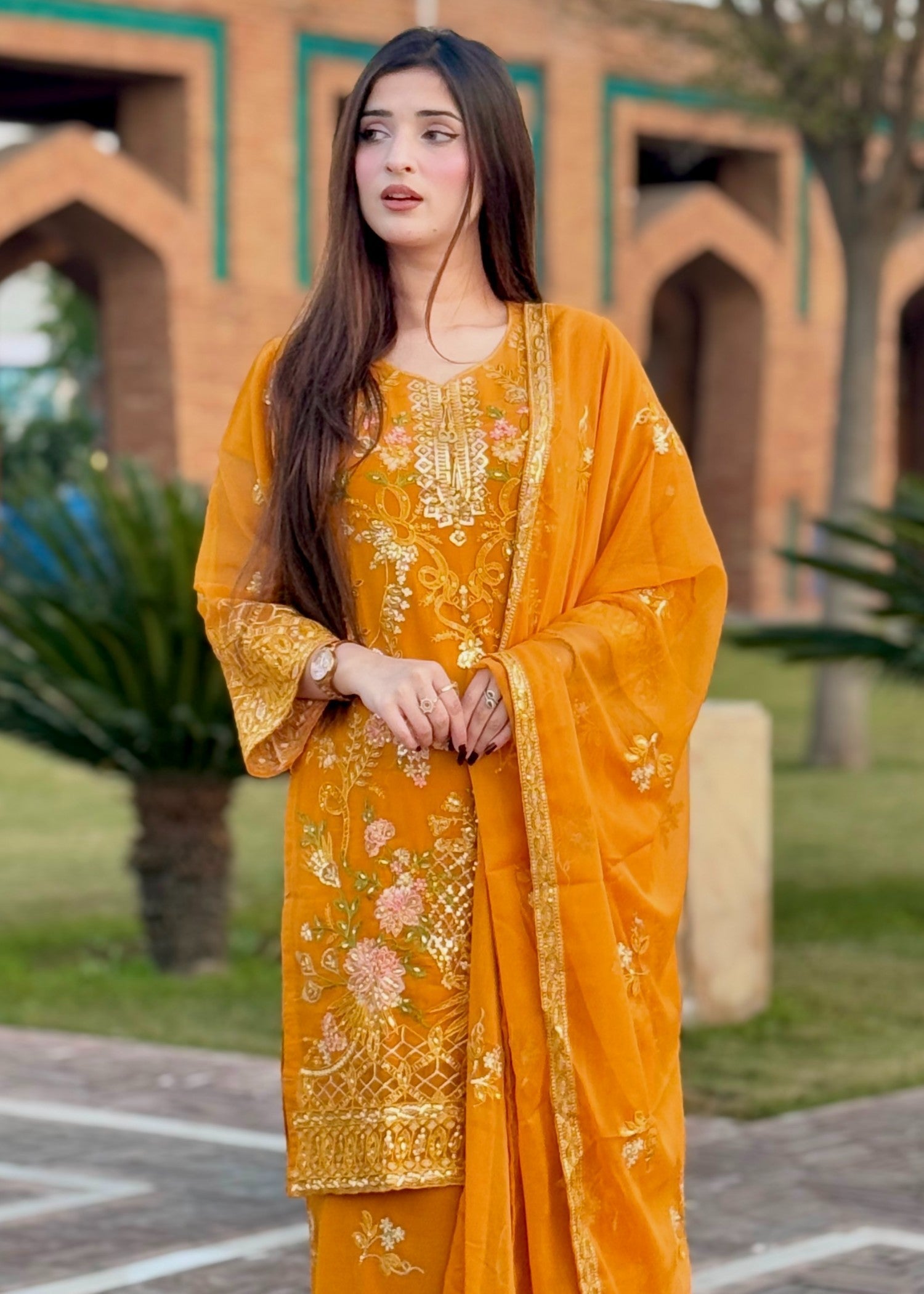 Four Season Boutique PINEAPPLE CHIFFON MUSTARD Women 3pcs