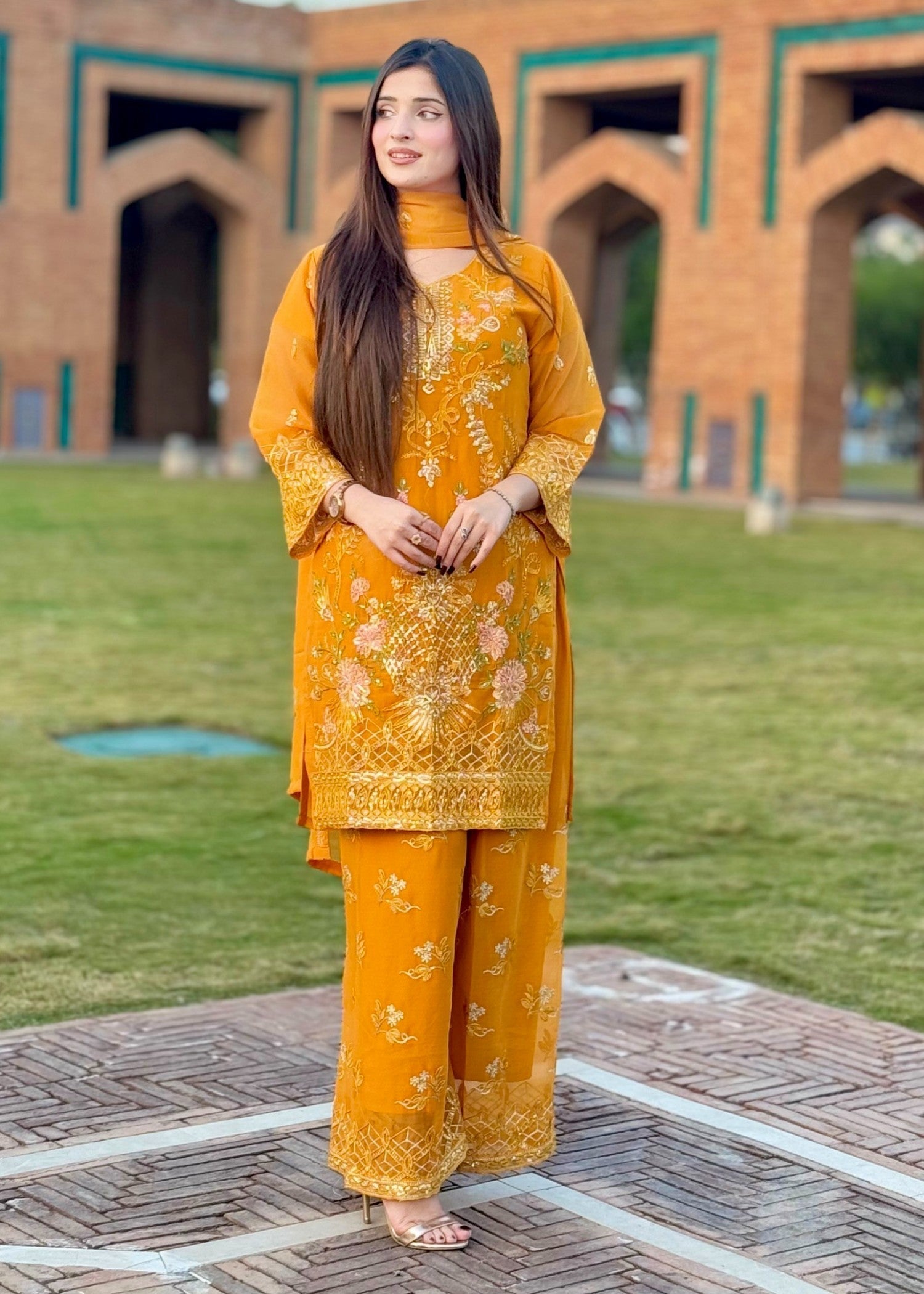 Four Season Boutique PINEAPPLE CHIFFON MUSTARD Women 3pcs