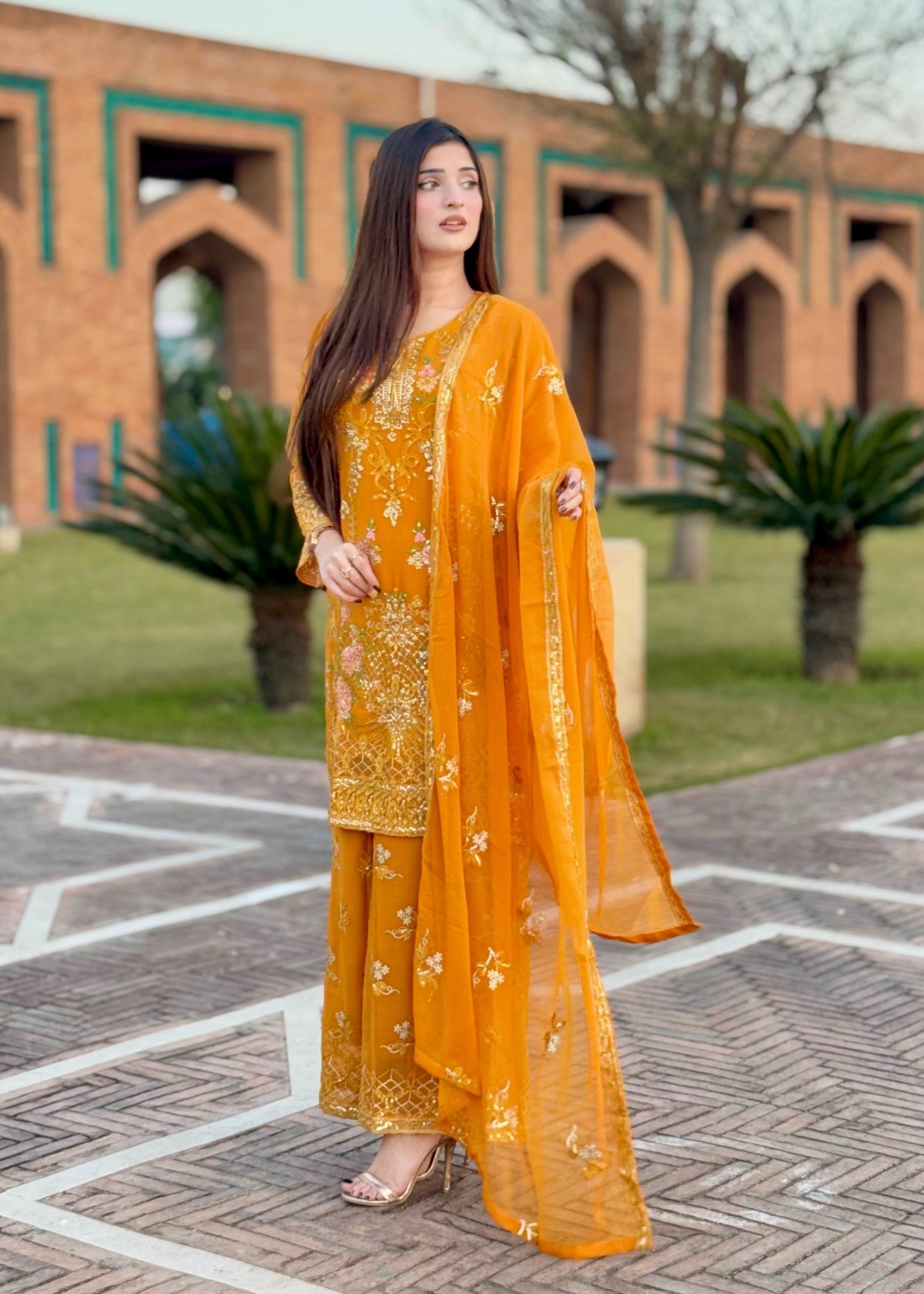 Four Season Boutique PINEAPPLE CHIFFON MUSTARD Women 3pcs