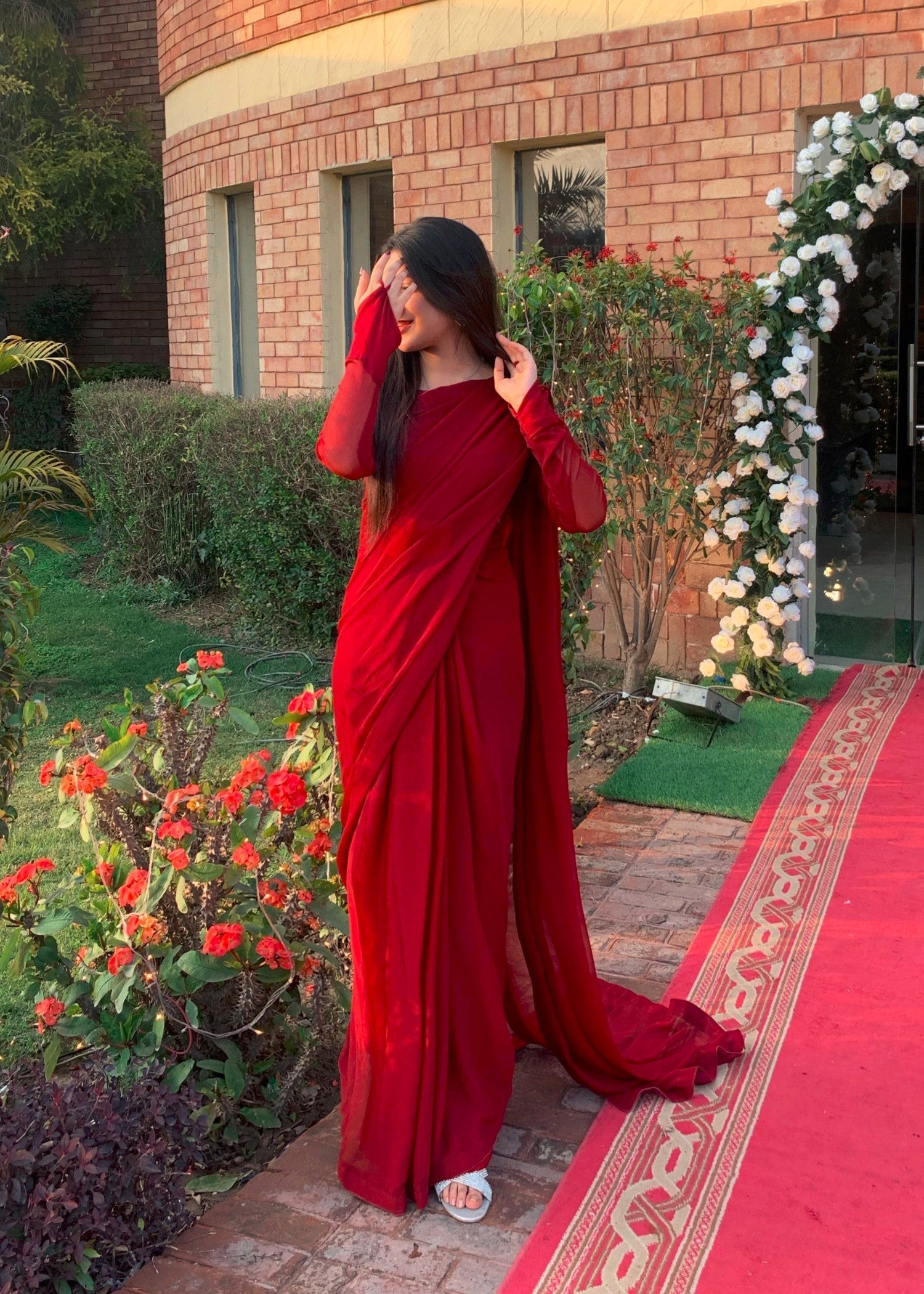 Culaccino Saree Studio Cherry Luxe Drape Women 3pcs