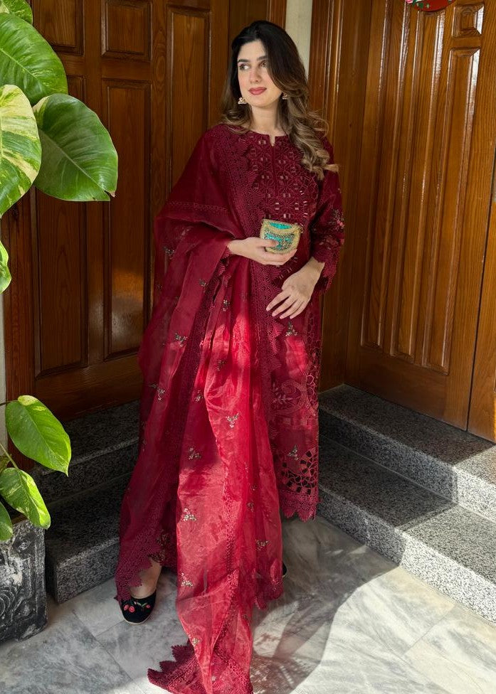 Ba.Pret BA Maroon Fancy Lawn BA 1017 Women 4pcs