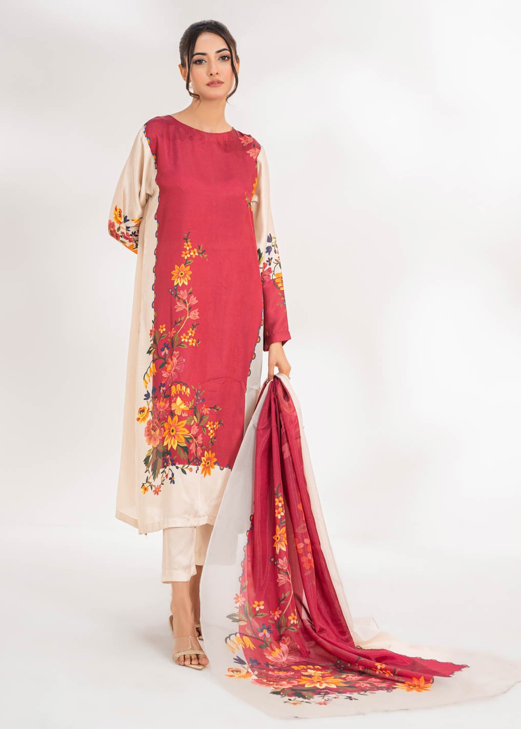 Tng (The Next Generation) Eevaa | Stitched | | Printed Silk Women 3pcs