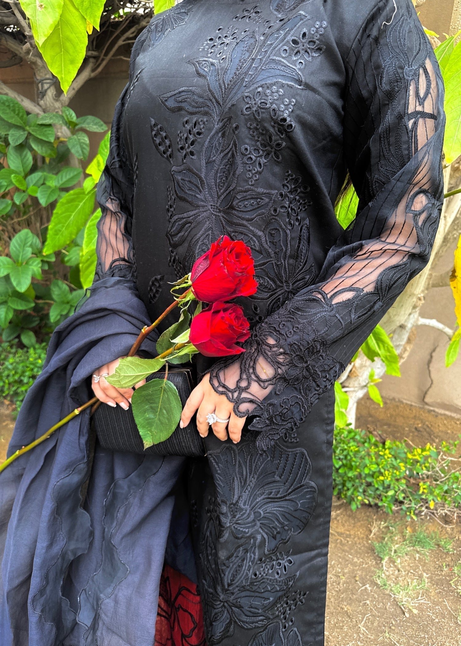 Suits By Sadia Black chiknkari Women 3pcs