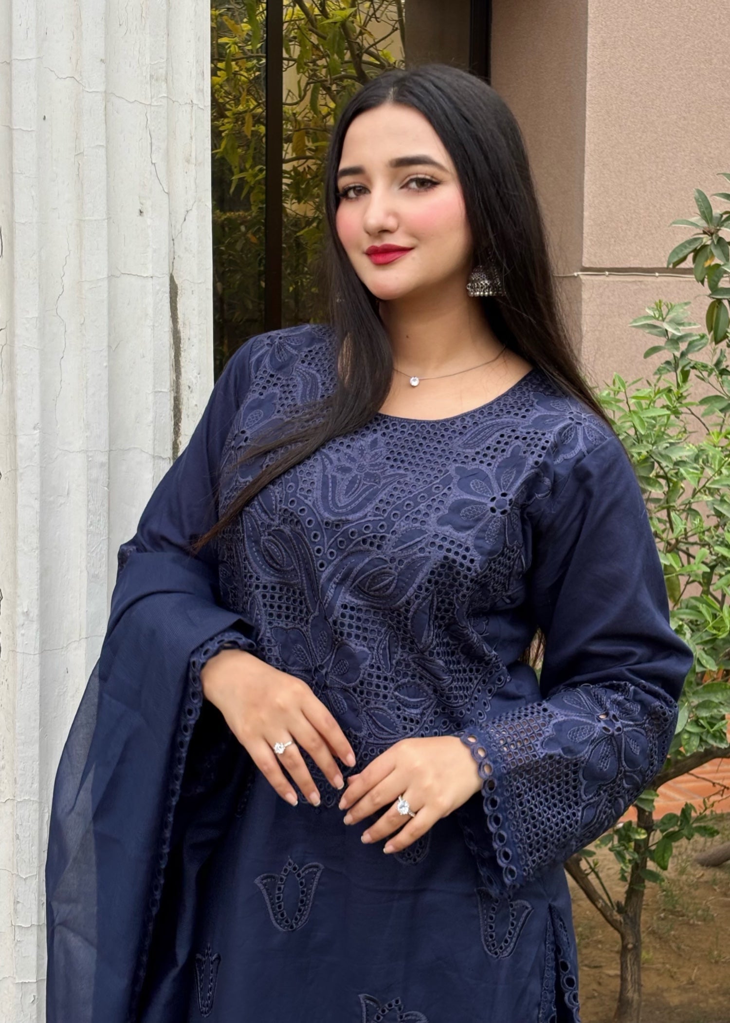Suits By Sadia Blue lawn Women 3pcs