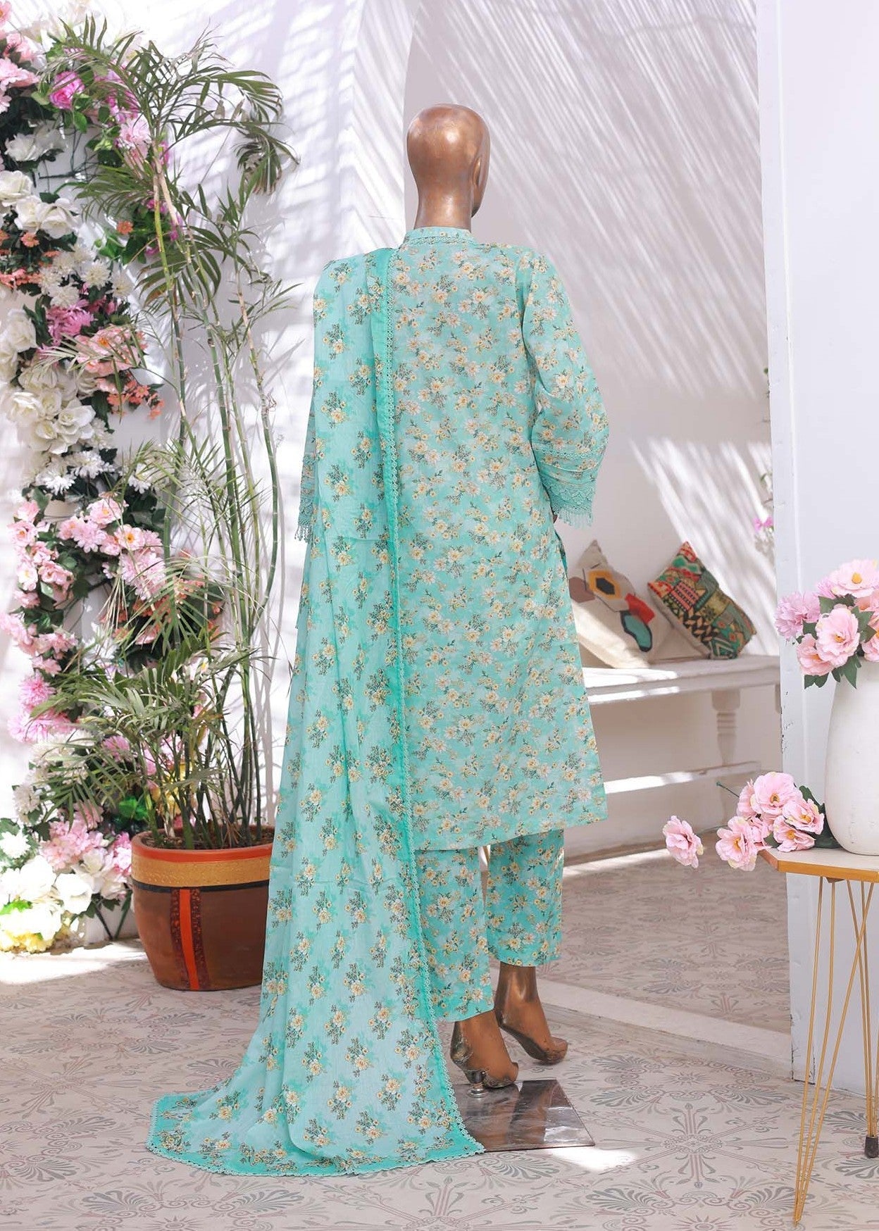 Suntex Fabrics AQUA SHIRT EMBROIDERED Women 3pcs