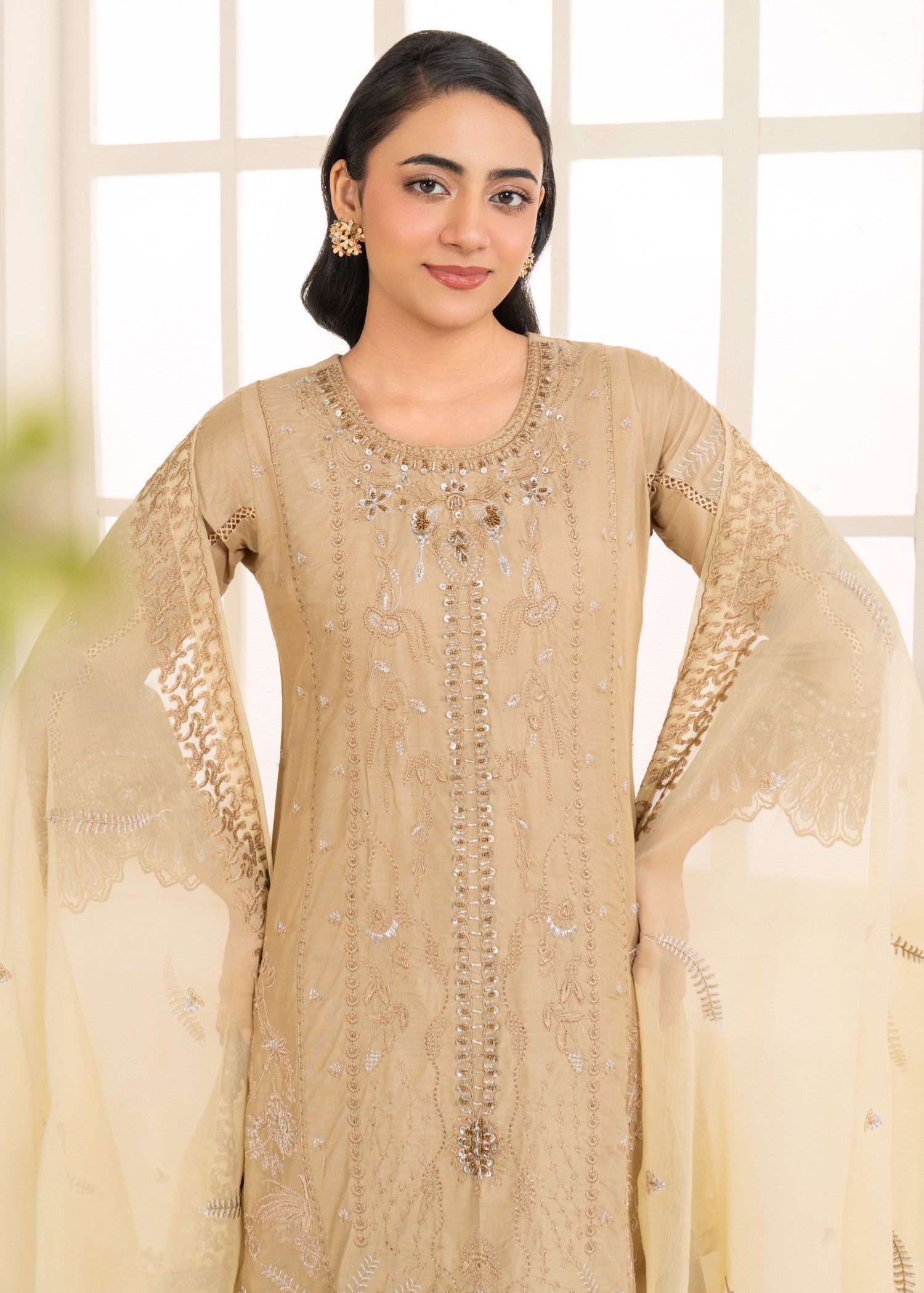 Four Season Boutique SADABAHAR COTTON BROWN Women 3pcs