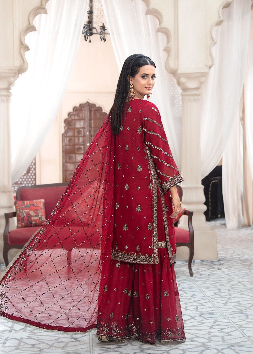 Pehnawa Fashion PREMIUM CHIFFON CHERRY Women 3pcs