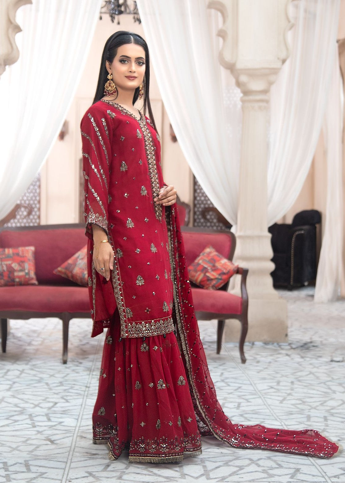 Pehnawa Fashion PREMIUM CHIFFON CHERRY Women 3pcs