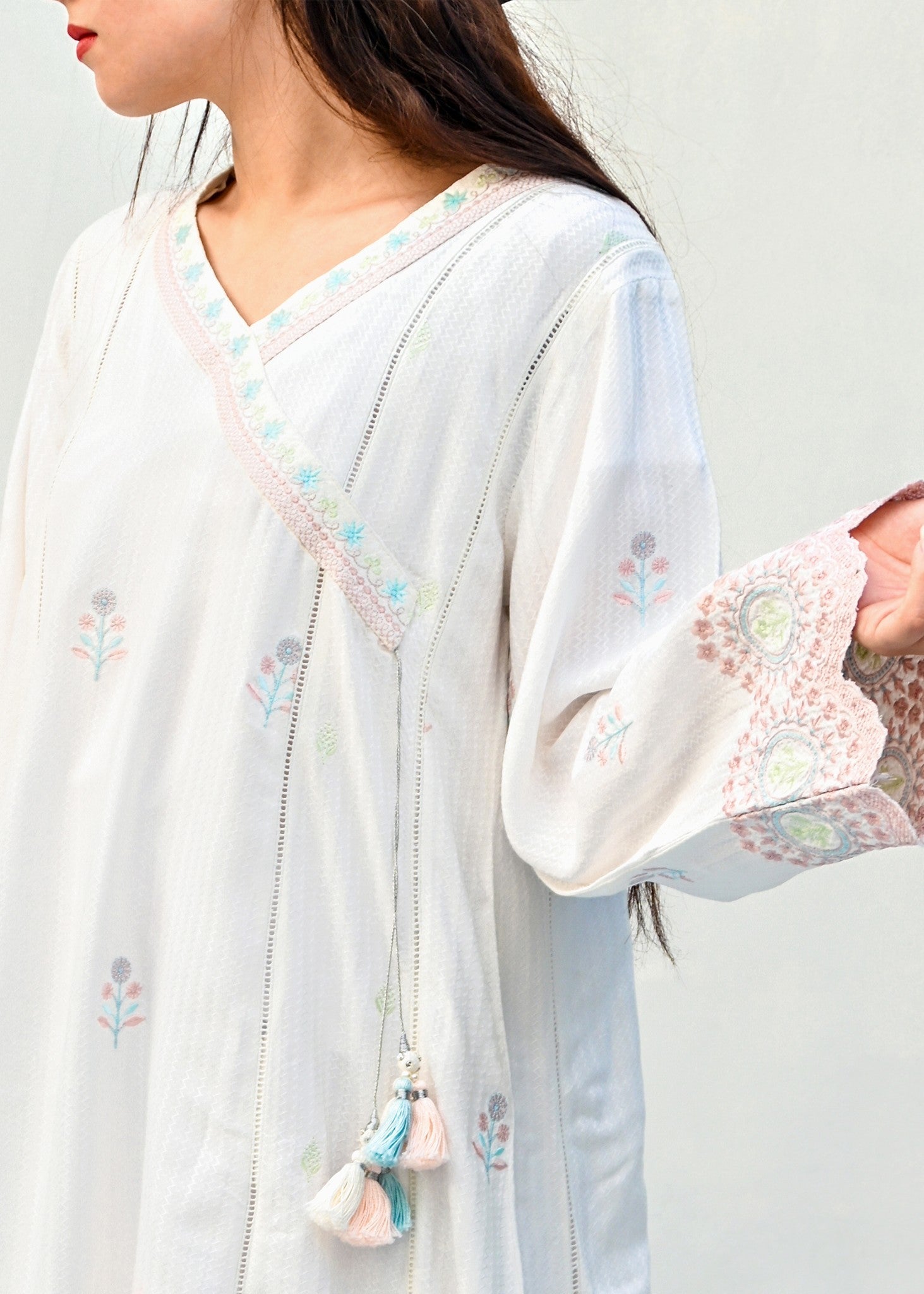 Musani Embroidered Summer Linen White (Pret) Women 2pcs