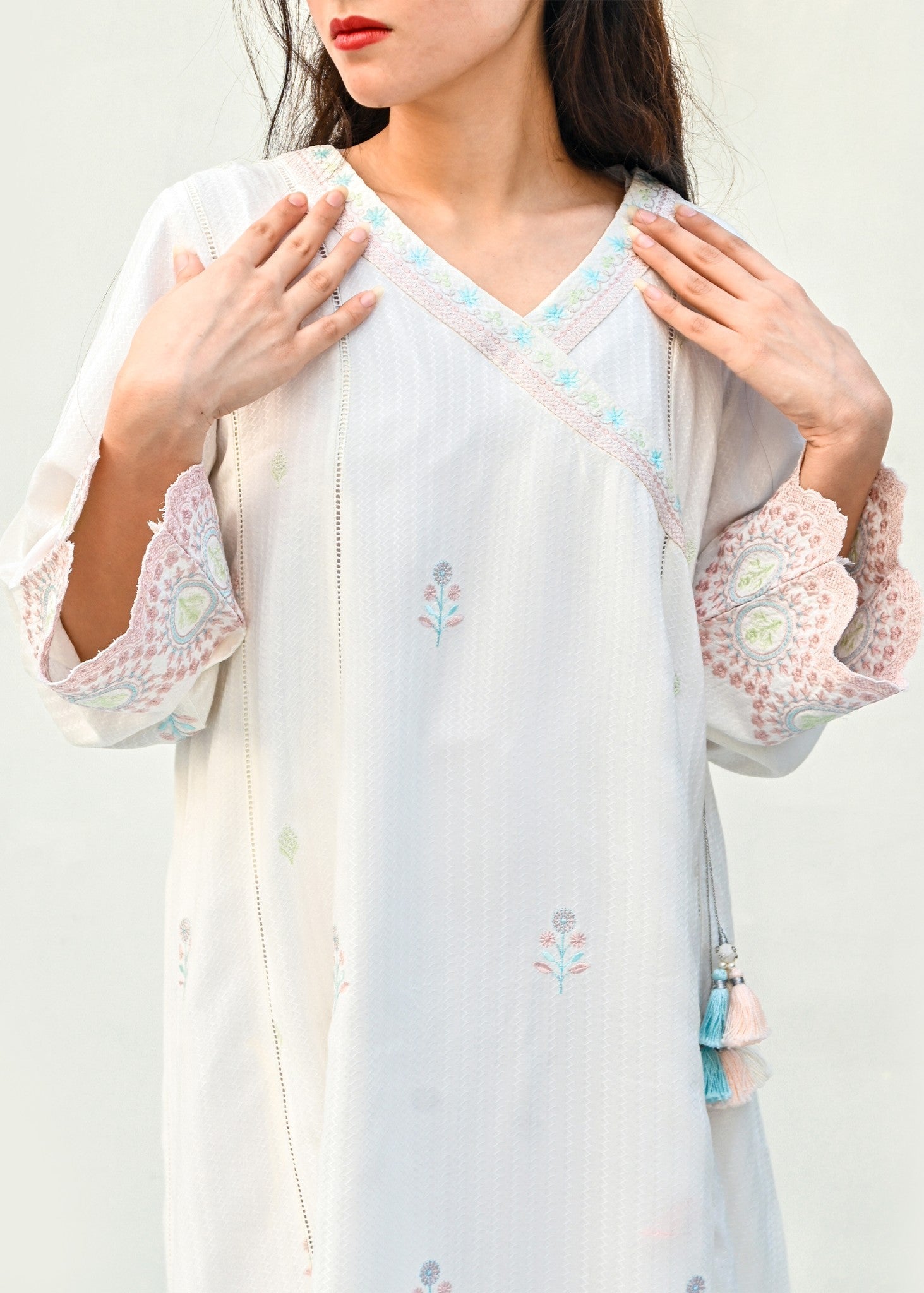 Musani Embroidered Summer Linen White (Pret) Women 2pcs