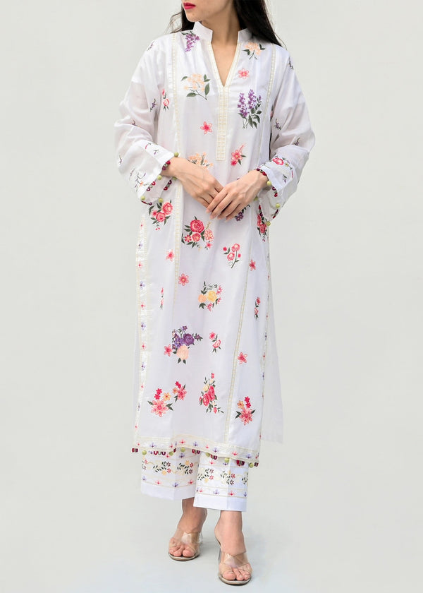 Musani Embroidered Lawn White (Pret) Women 2pcs