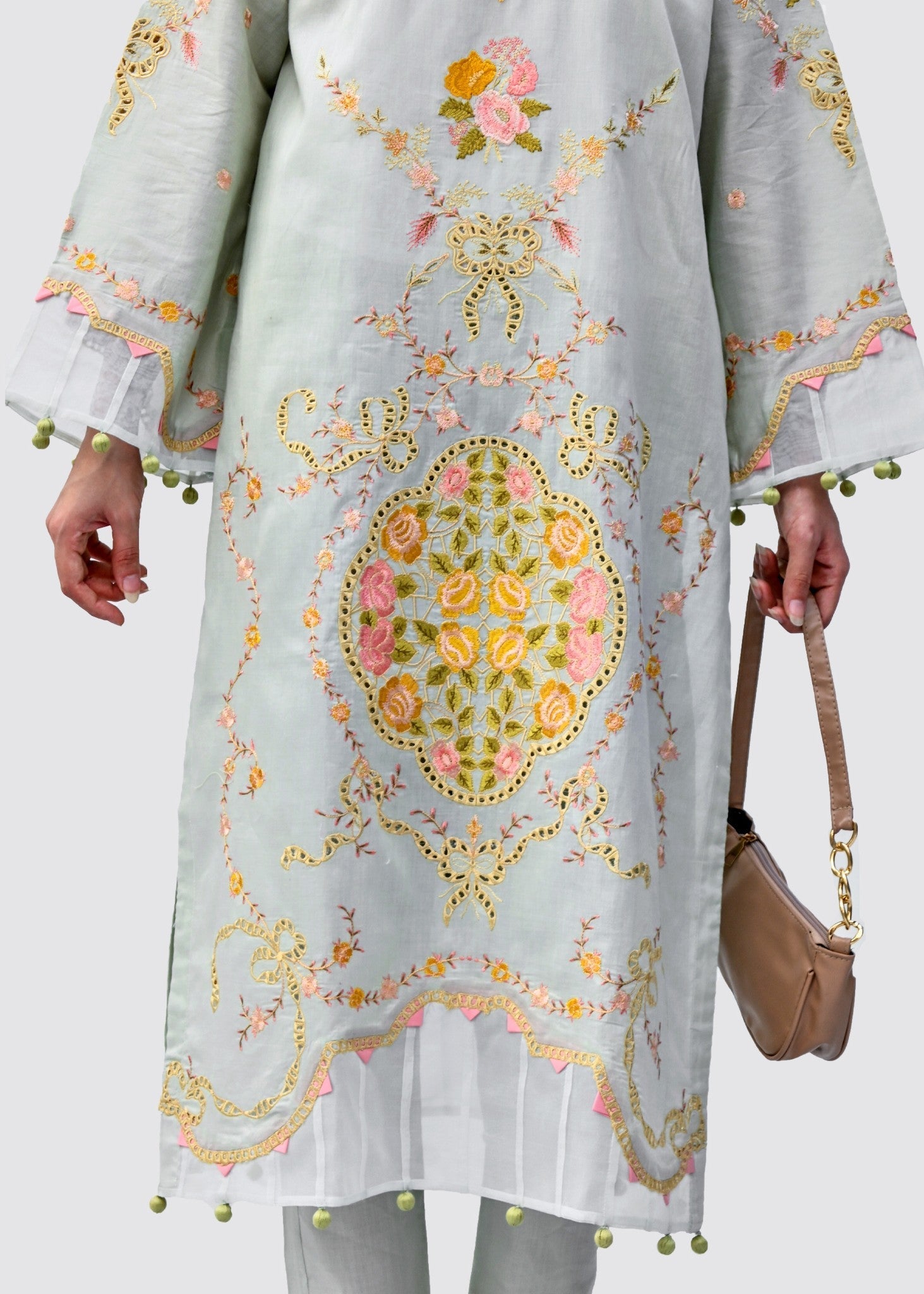 Musani Embroidered Lawn Mint Green (Pret) Women 2pcs