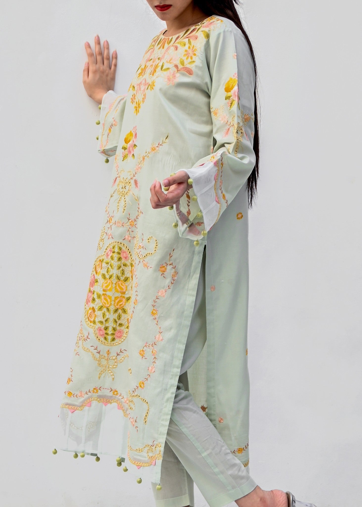 Musani Embroidered Lawn Mint Green (Pret) Women 2pcs