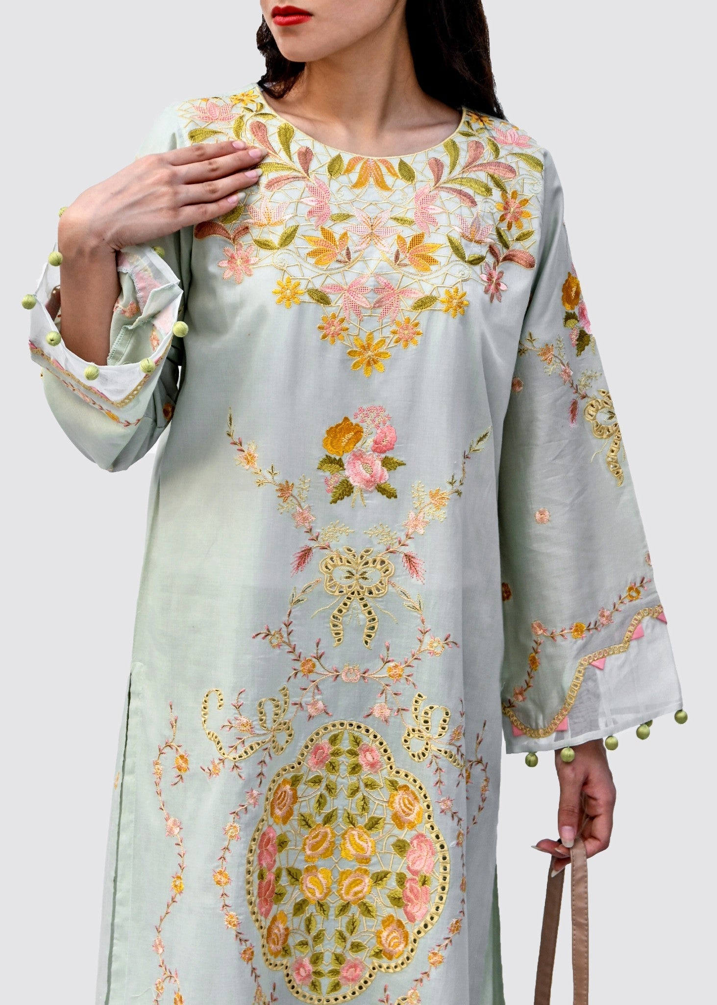 Musani Embroidered Lawn Mint Green (Pret) Women 2pcs