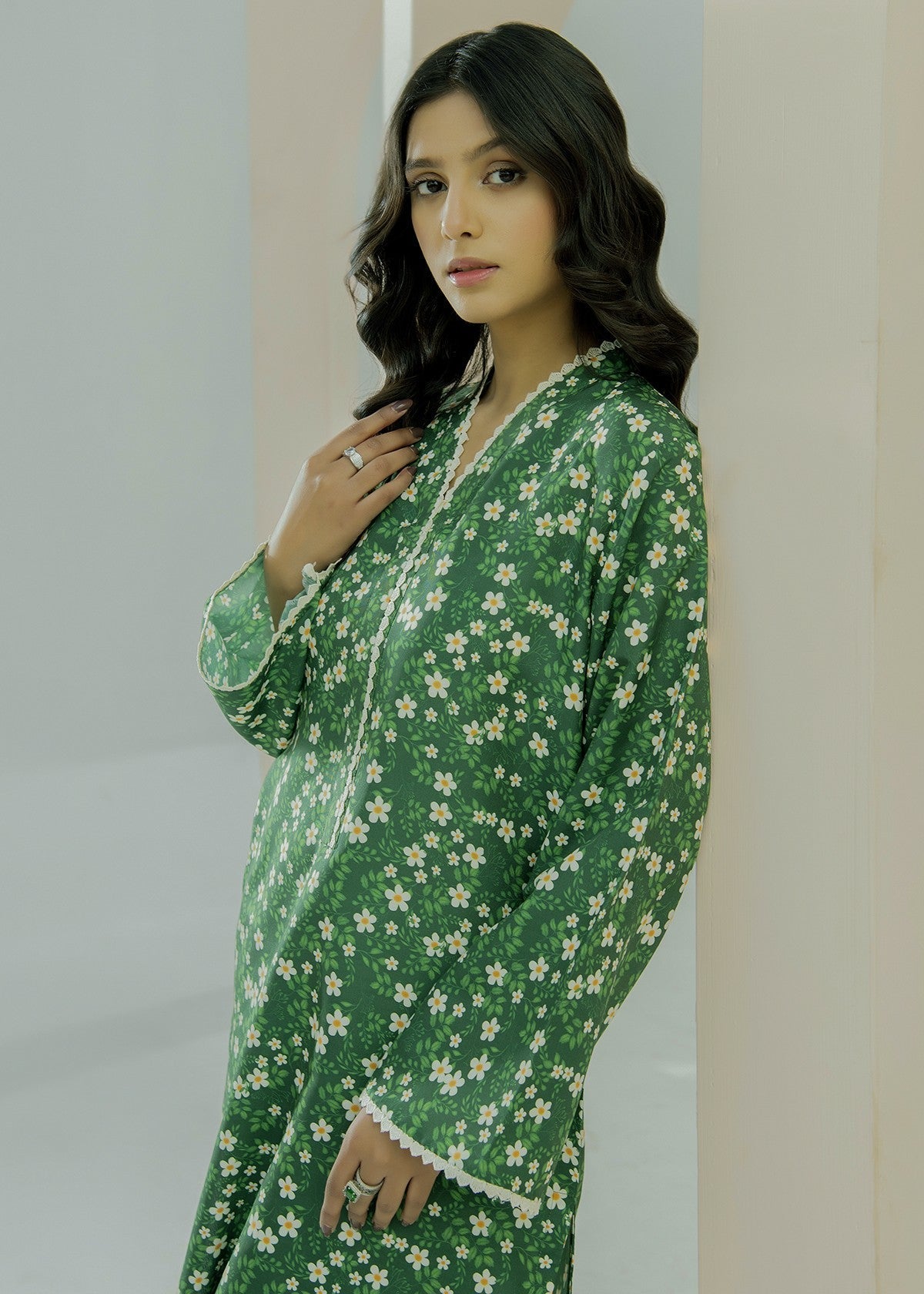 By-East Lawn Suit Printed (Green) Women 2pcs