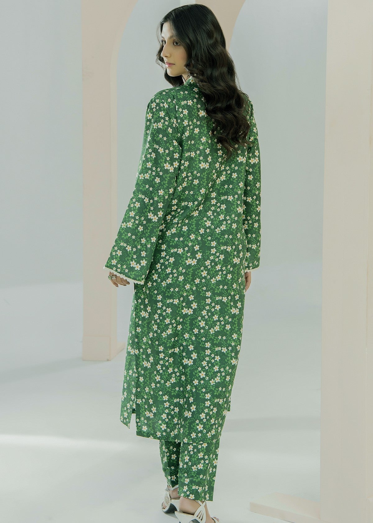 By-East Lawn Suit Printed (Green) Women 2pcs