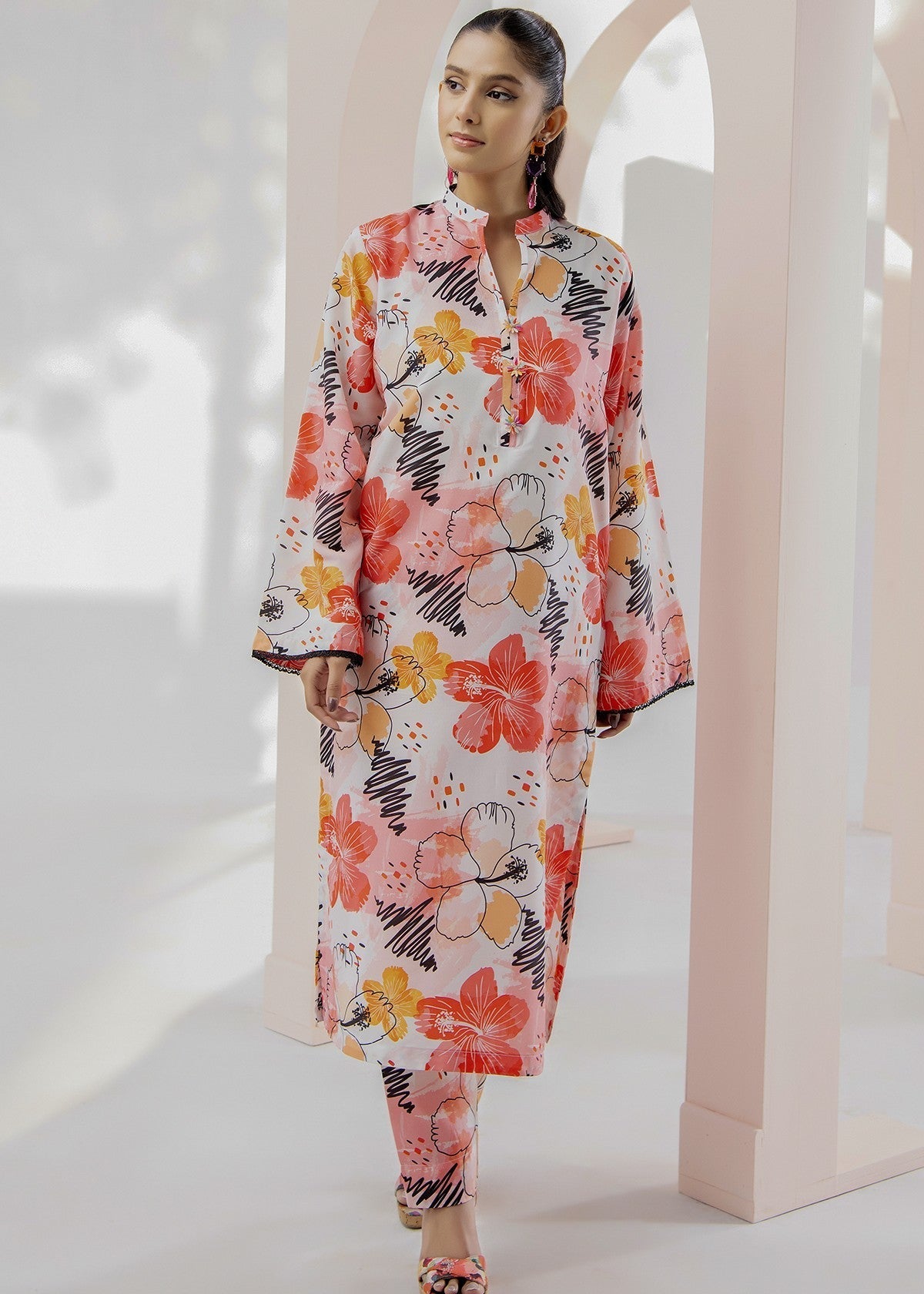By-East Lawn Suit Printed (Multi) Women 2pcs