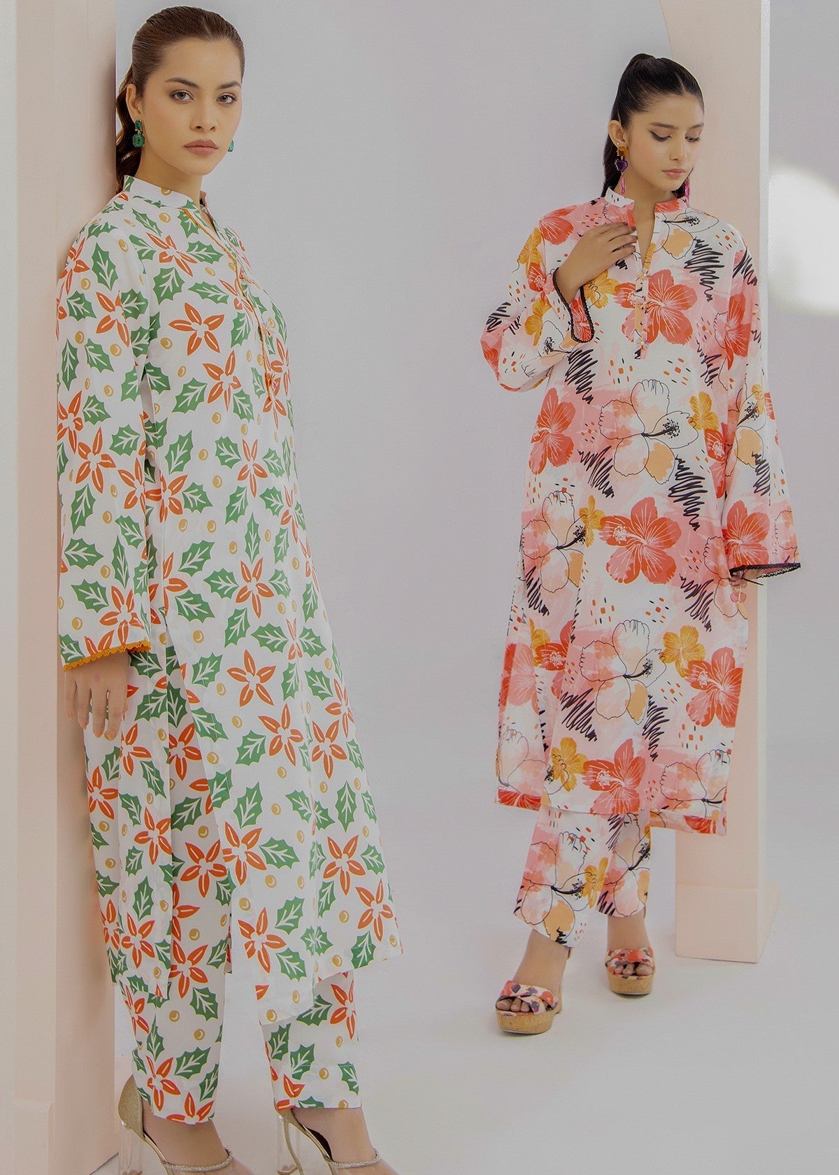 By-East Lawn Suit Printed (Multi) Women 2pcs