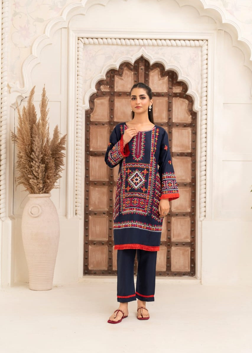 Gulposh JENIFER EMBROIDERY (STITCHED ) BLUE Women 2pcs