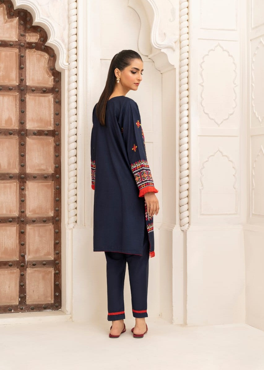 Gulposh JENIFER EMBROIDERY (STITCHED ) BLUE Women 2pcs