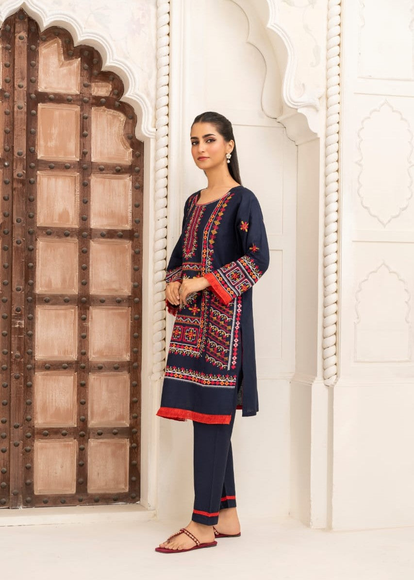 Gulposh JENIFER EMBROIDERY (STITCHED ) BLUE Women 2pcs