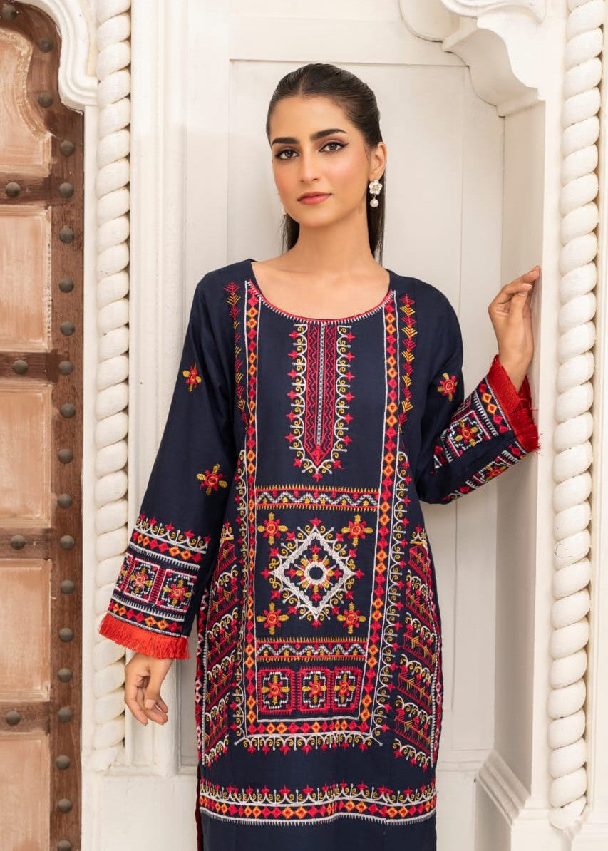 Gulposh JENIFER EMBROIDERY (STITCHED ) BLUE Women 2pcs