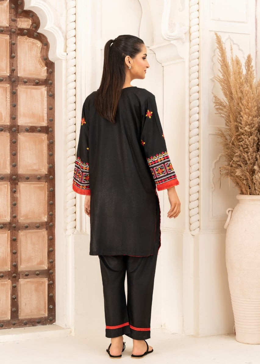 Gulposh JENIFER EMBROIDERY (STITCHED ) BLACK Women 2pcs