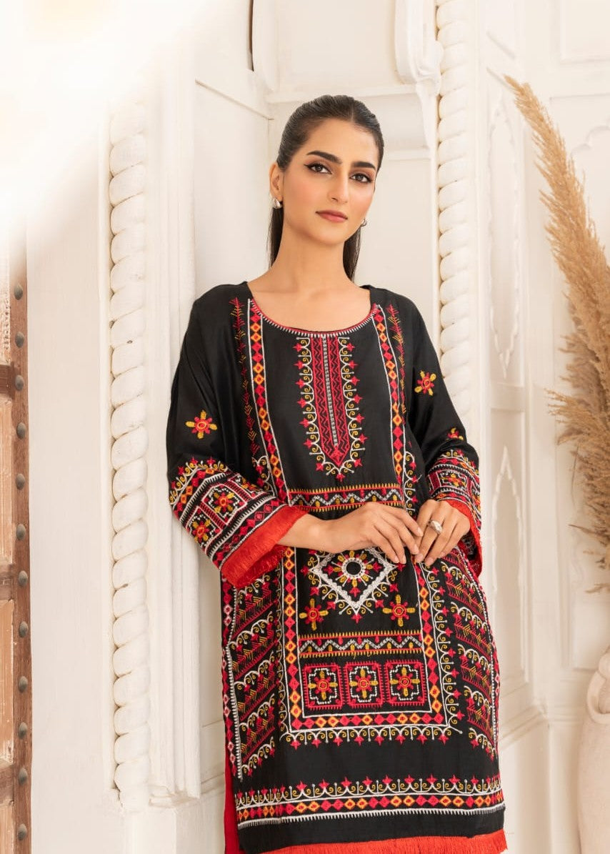 Gulposh JENIFER EMBROIDERY (STITCHED ) BLACK Women 2pcs