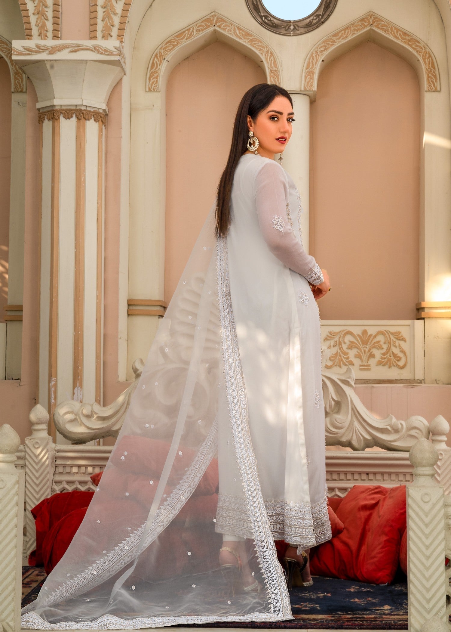 Alyssa White chiffon suit ALL202 Women 3pcs