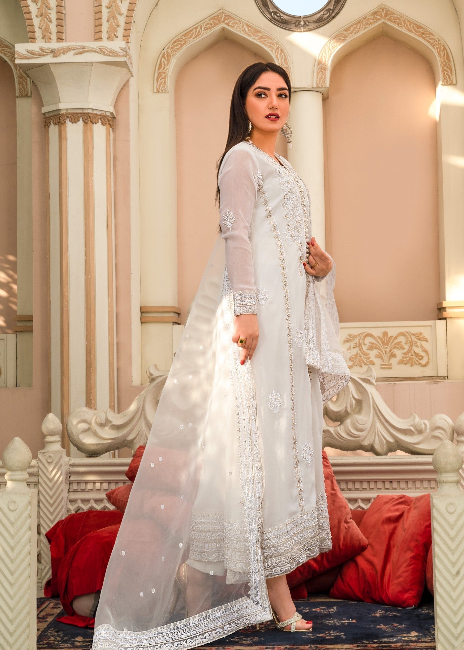 Alyssa White chiffon suit ALL202 Women 3pcs