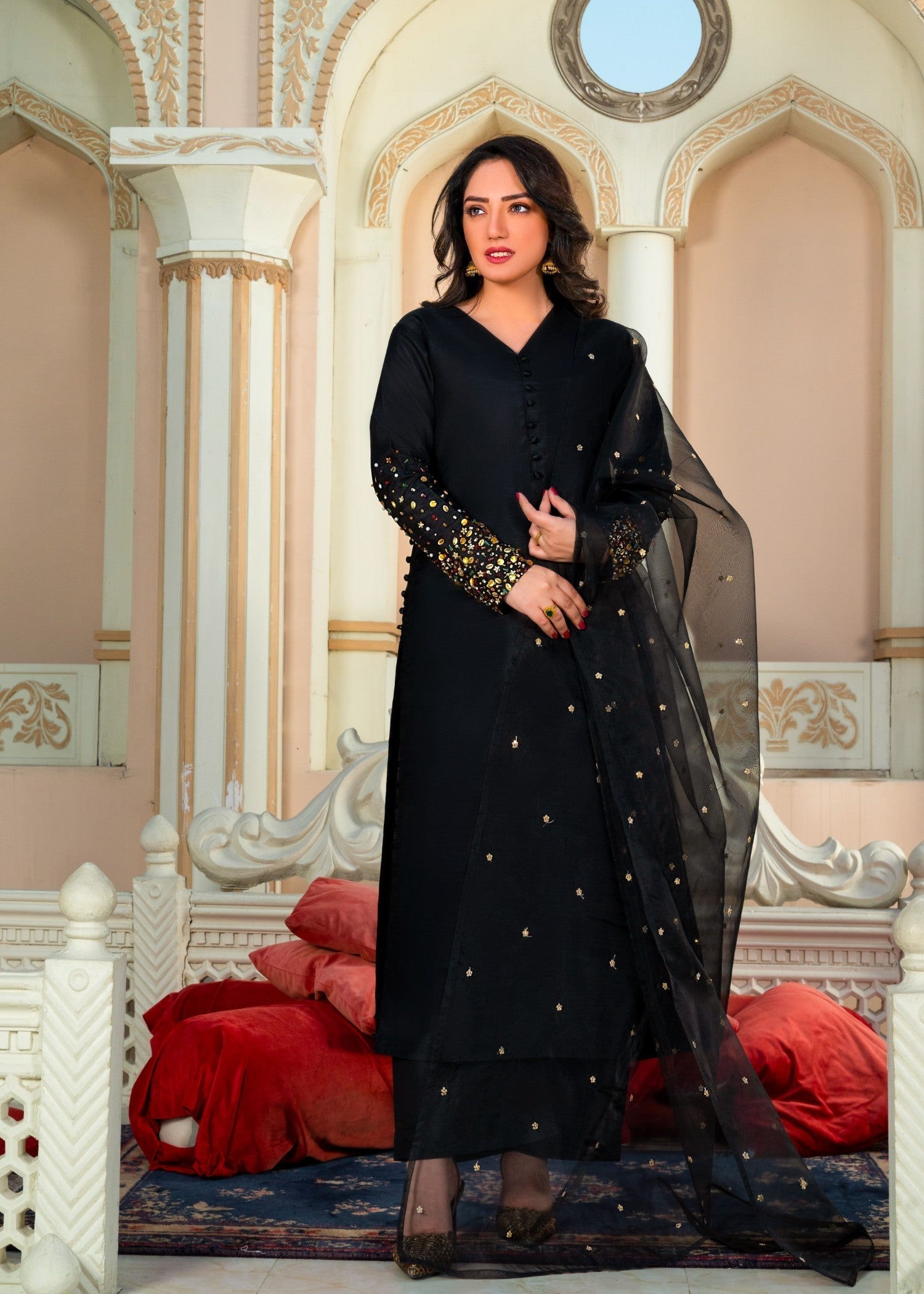 Alyssa Black Rawsilk suit ALL207 Women 3pcs